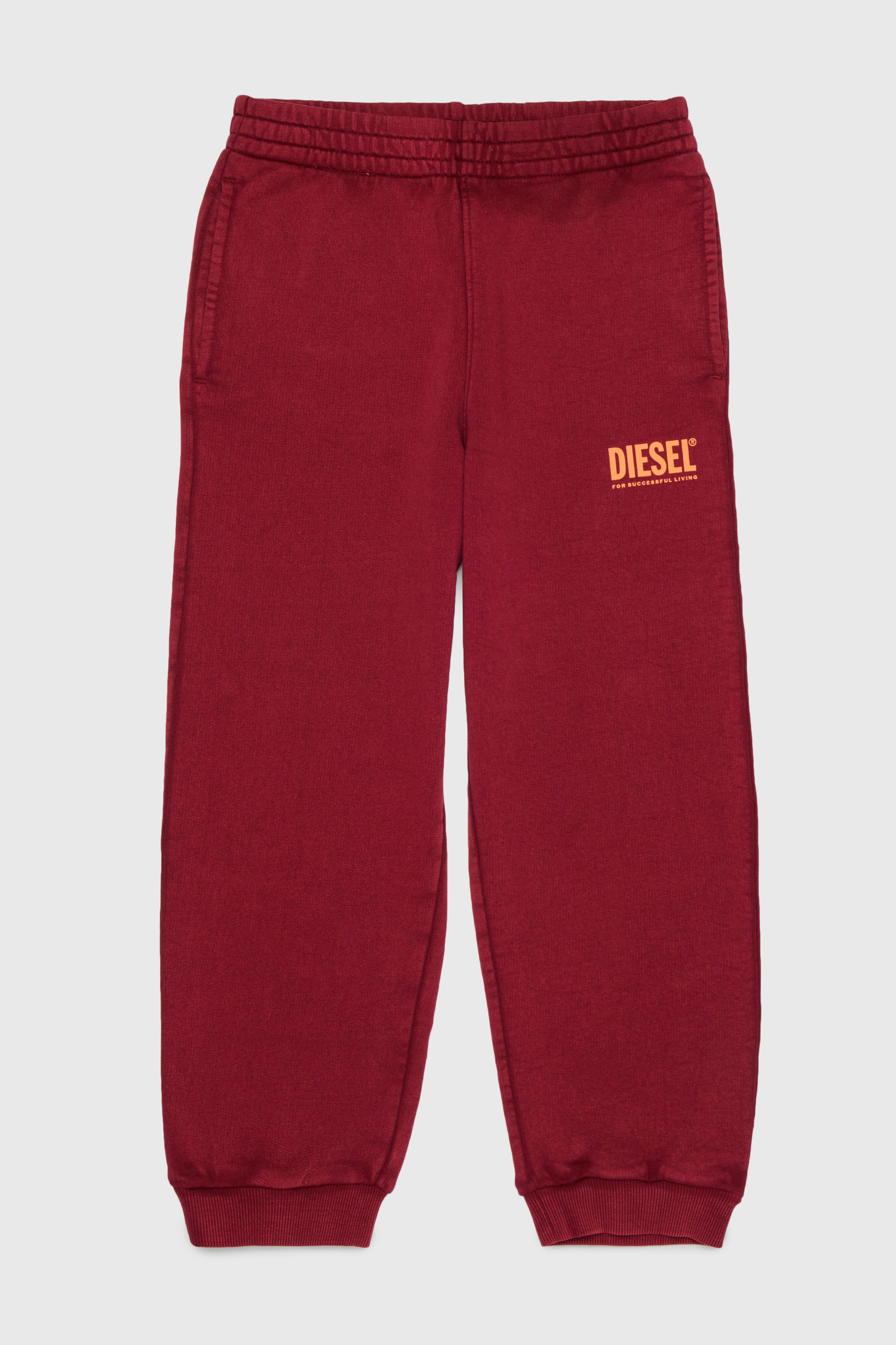 Diesel - PTISEL, Pantalon de surv&ecirc;tement en coton avec logo imprim&eacute; Homme in Rouge - 1