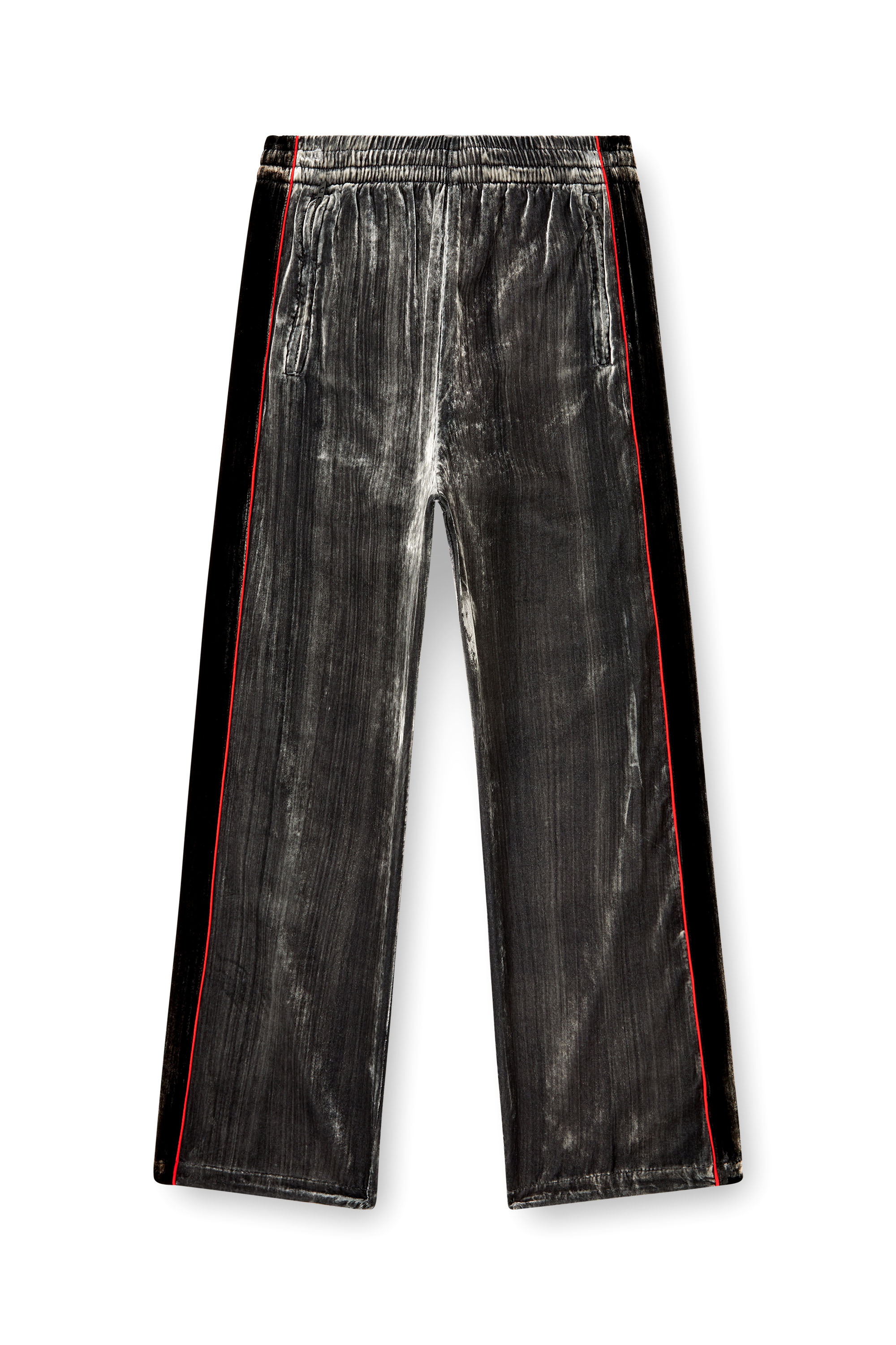 Diesel - P-HAY, Pantalon de survêtement en velours traité Homme in Gris - 3