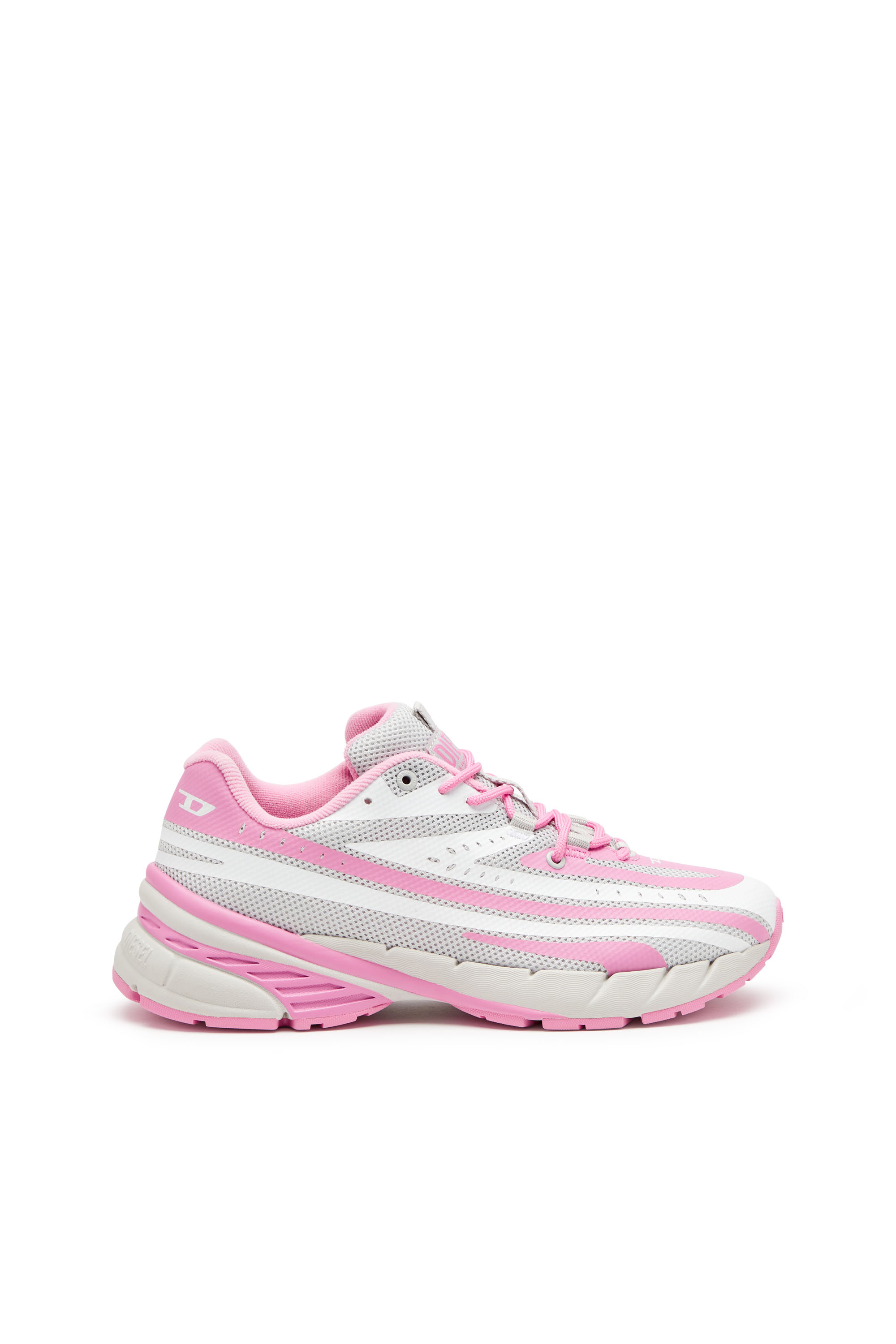 D-AIRSPEED LOW W, Rosa/Weiss Diesel - D-AIRSPEED LOW W, Damen D-Airspeed Low-Gestreifte Sneakers aus beschichtetem Mesh in Rosa/Weiss - 1