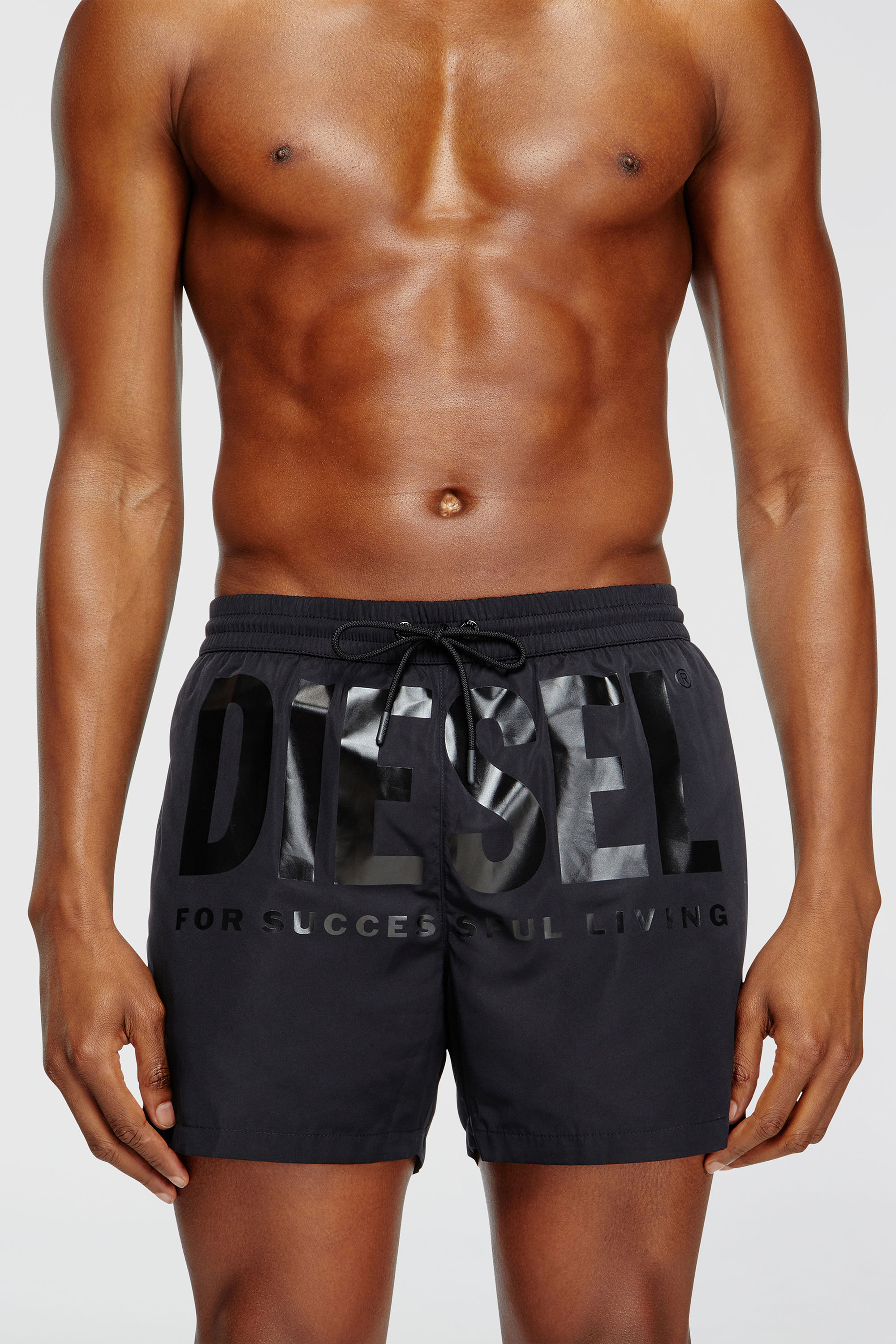 Diesel - KEN-37-D-CORE, Costume da bagno corto con maxi logo Uomo in Nero - 1