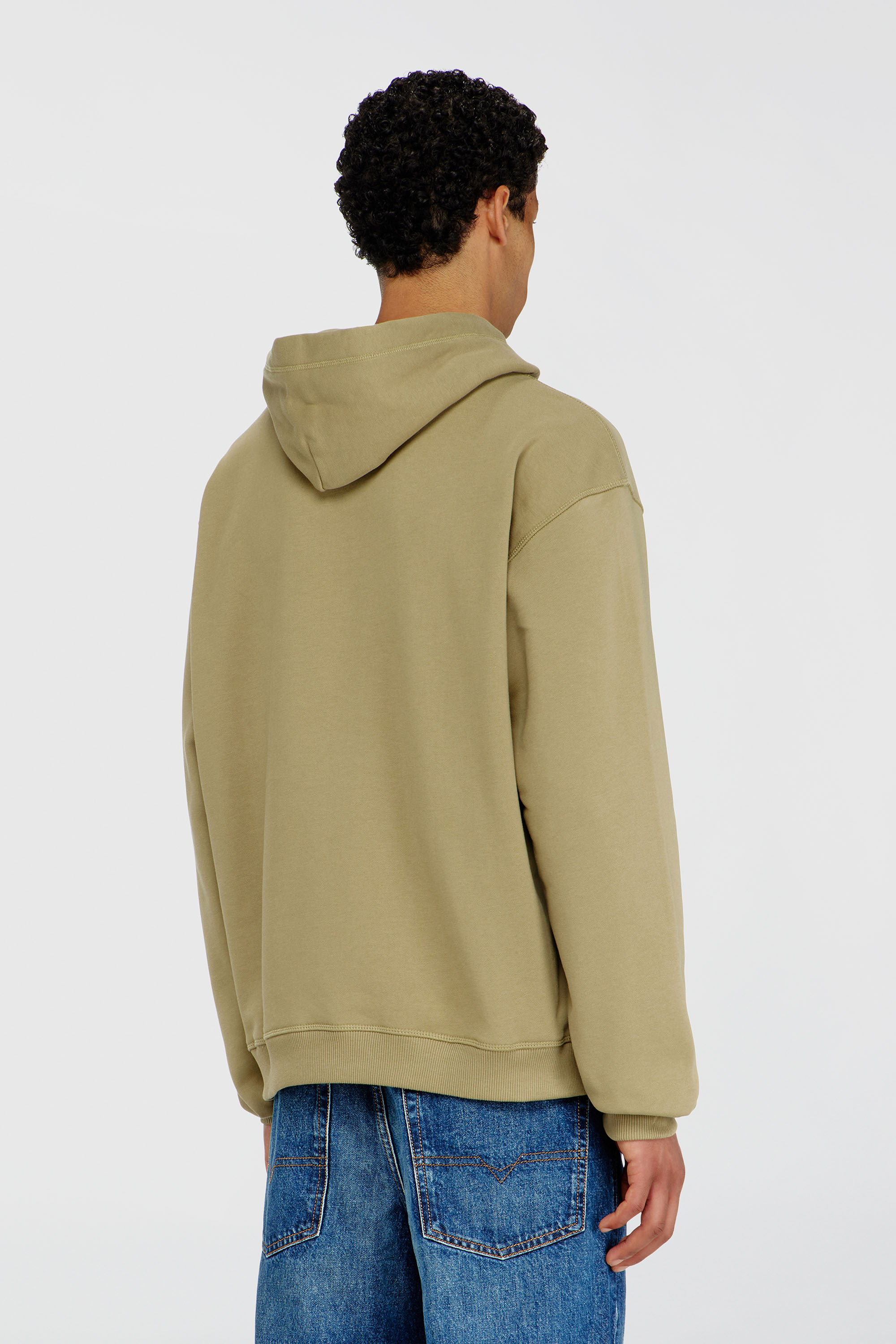 Diesel - S-NORM-HOOD-IOD, Felpa di cotone con Oval D metallico Uomo in Verde - 4