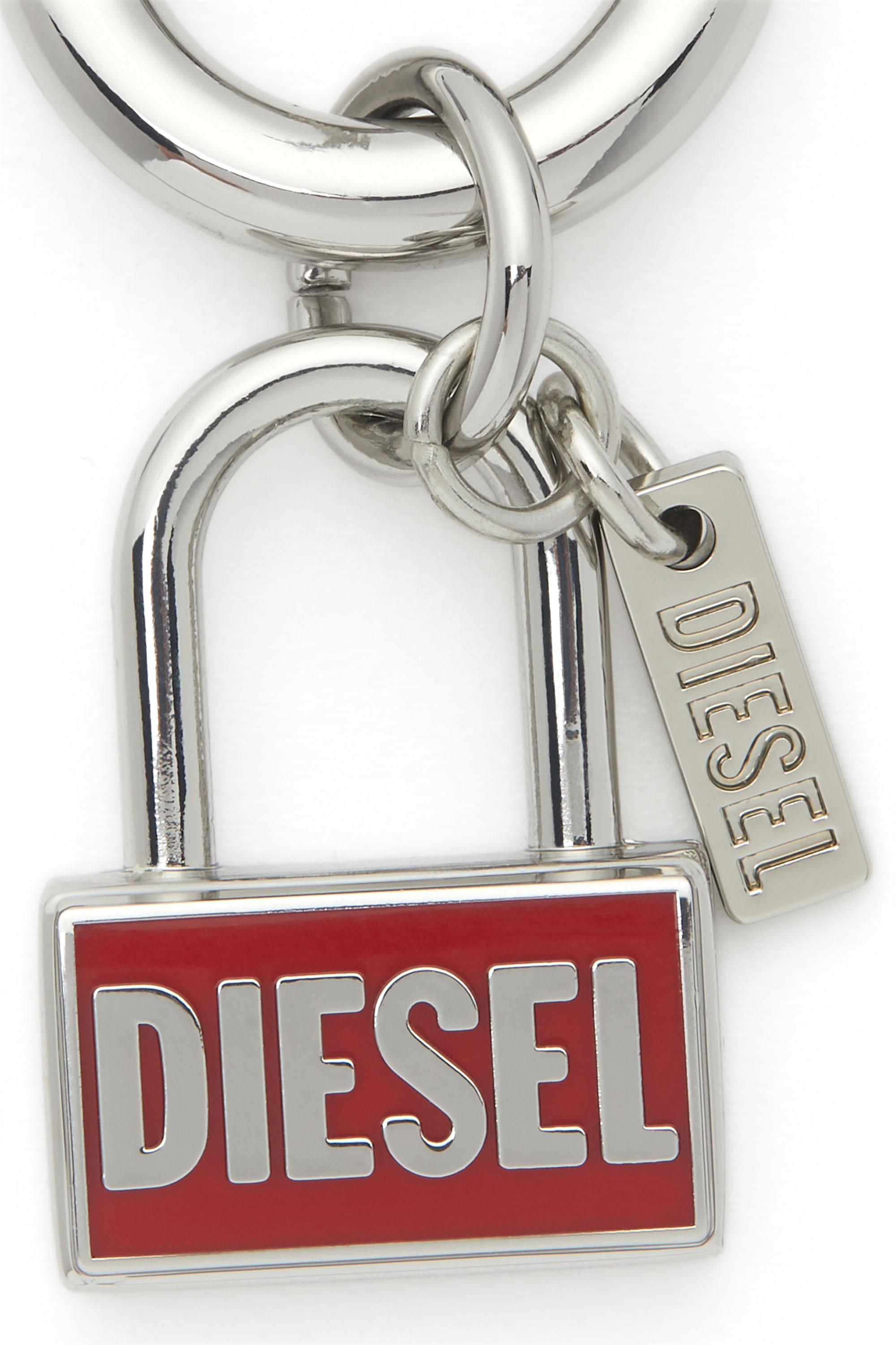 Diesel - CHARM-LOCK, Charm in metallo con design a lucchetto Unisex in Argento - 2