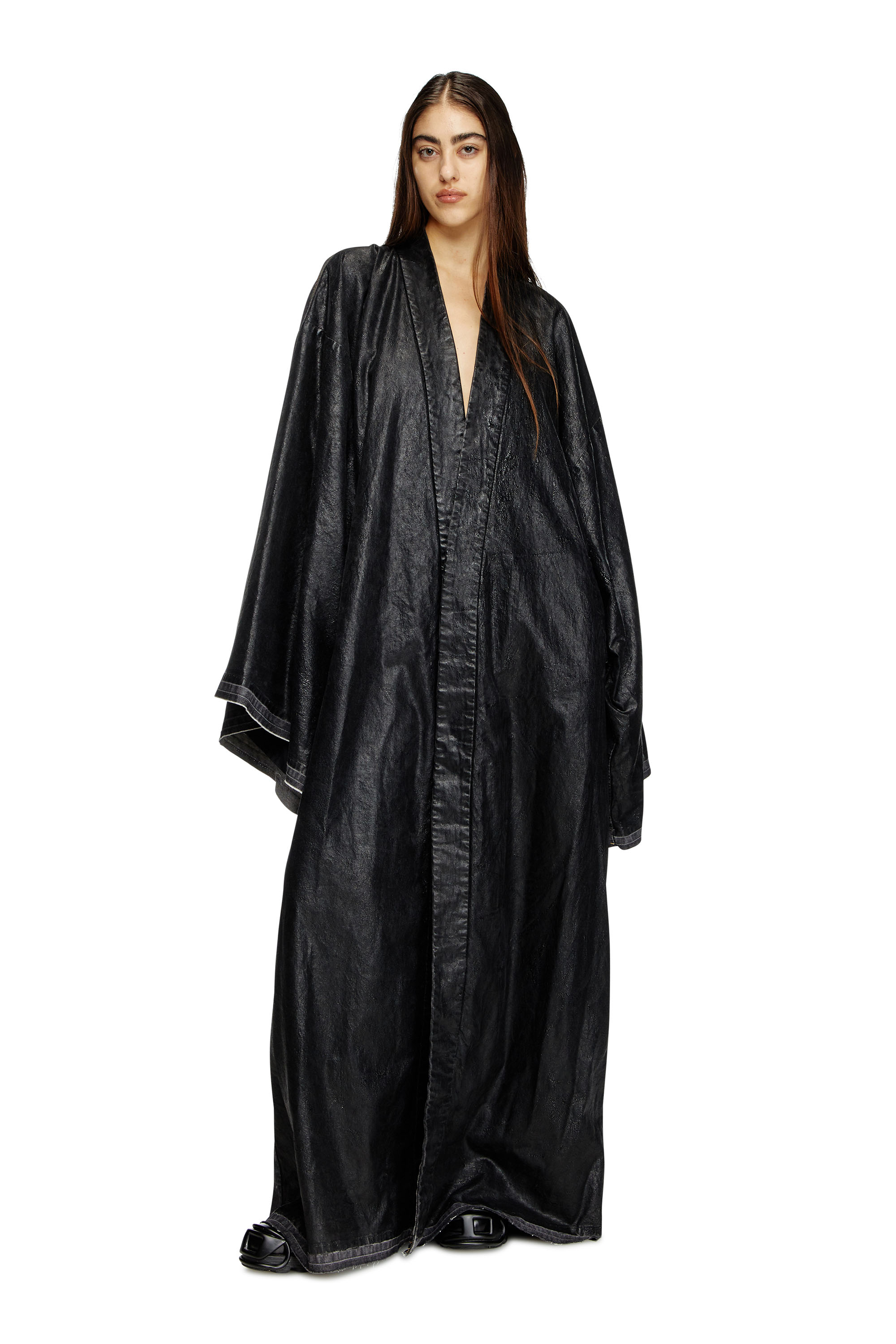 Diesel - D-D-KIM, Cappotto stile kimono con coating Unisex in Nero - 6