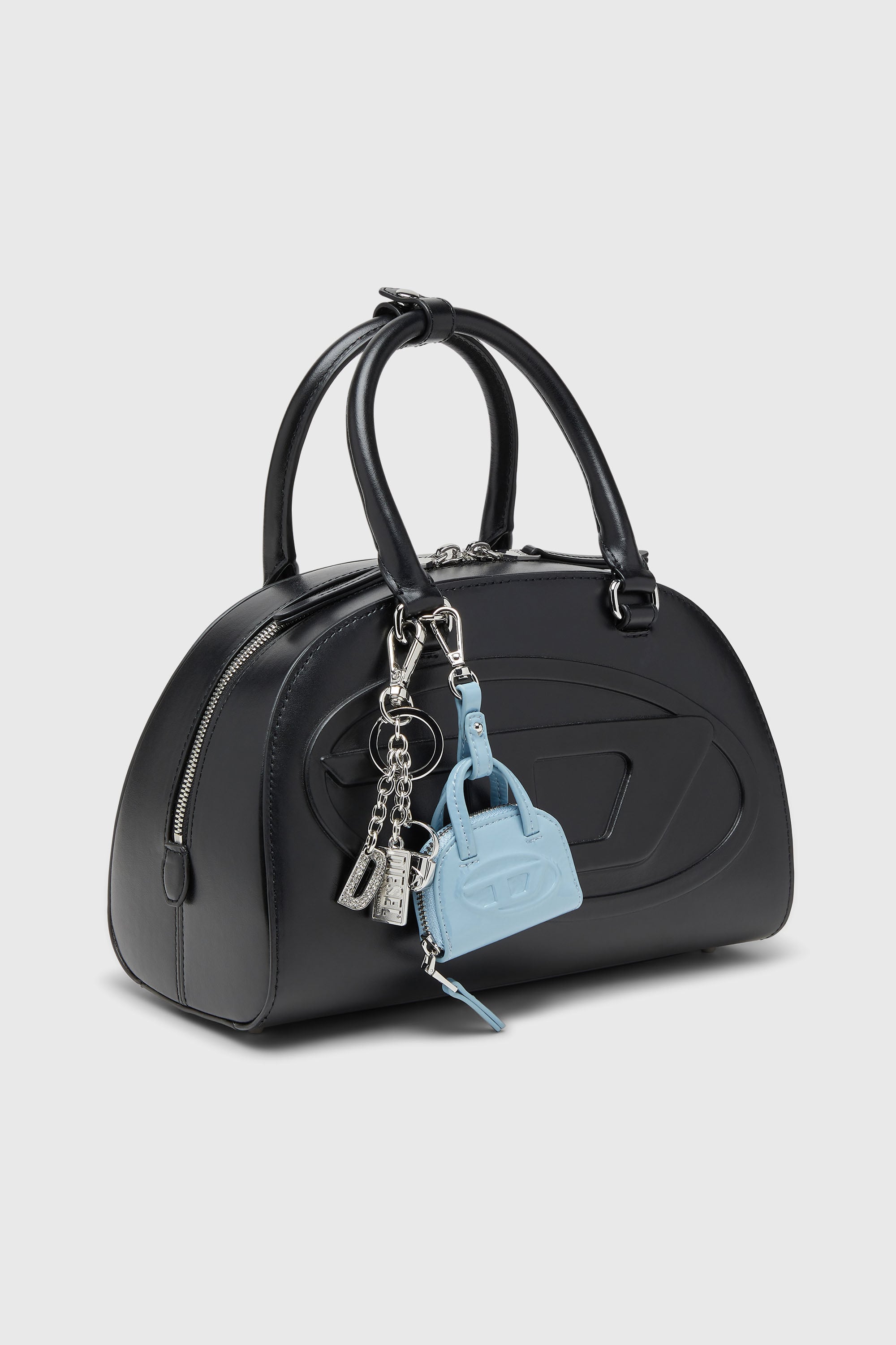Diesel - 1DR KEY MULTICHARM, Damen Schl&uuml;sselring aus Metall mit Logo-Charms in Silber - 2