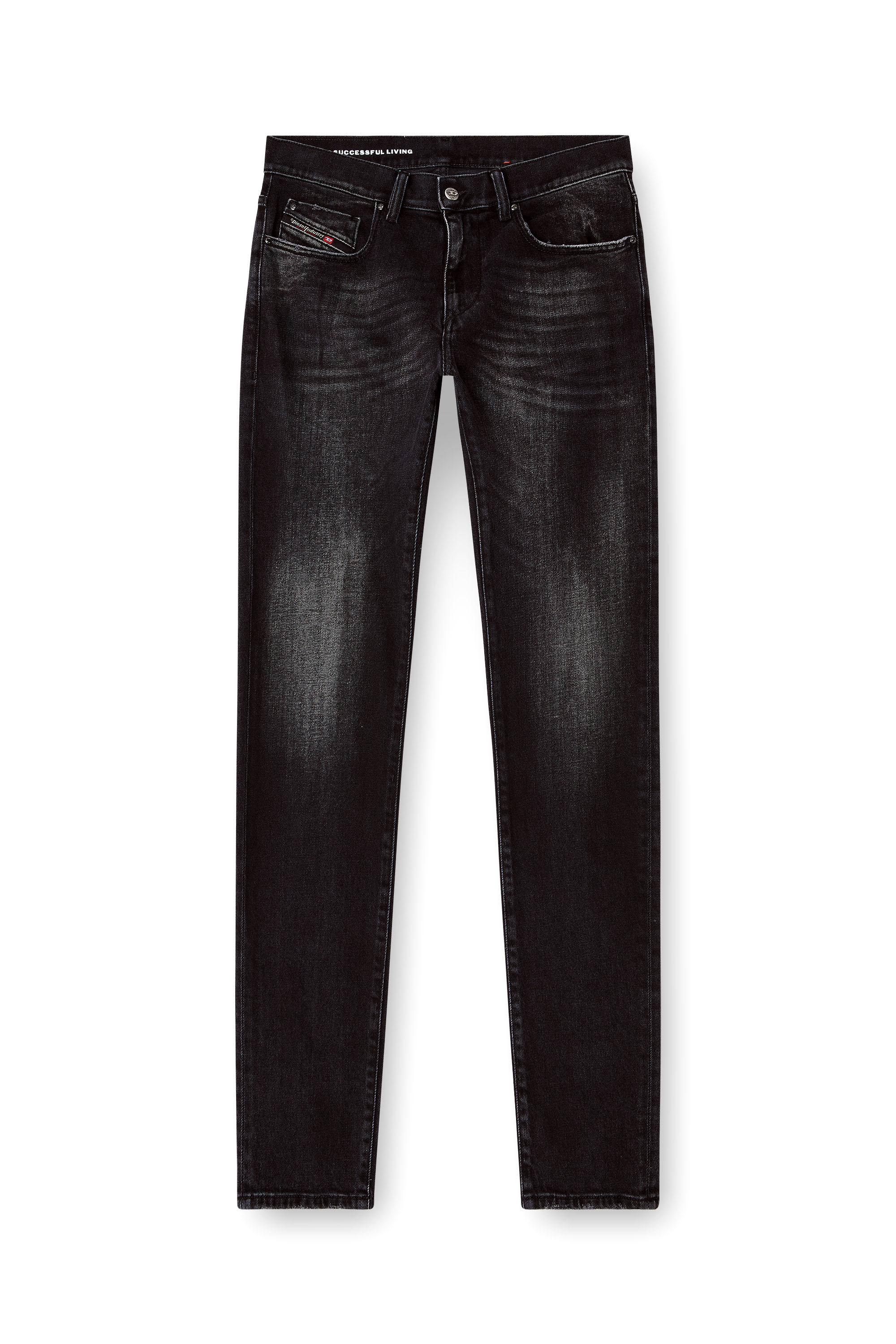 Diesel - Slim Jeans 2019 D-Strukt 09N42 Homme, Noir/Gris foncé - Image 2