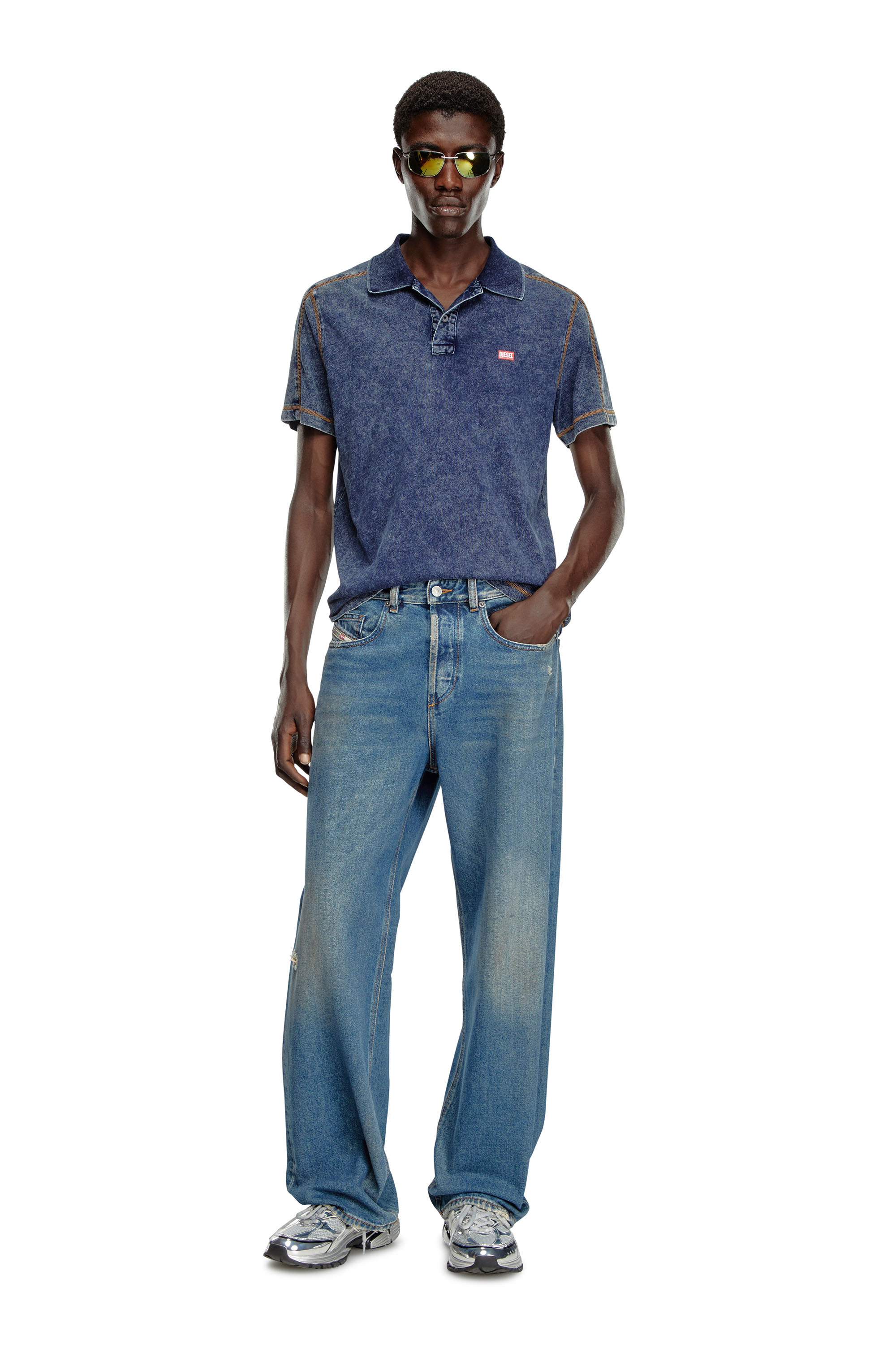 Diesel - Homme Straight Jeans 2001 D-Macro 09J79, Bleu moyen - Image 2