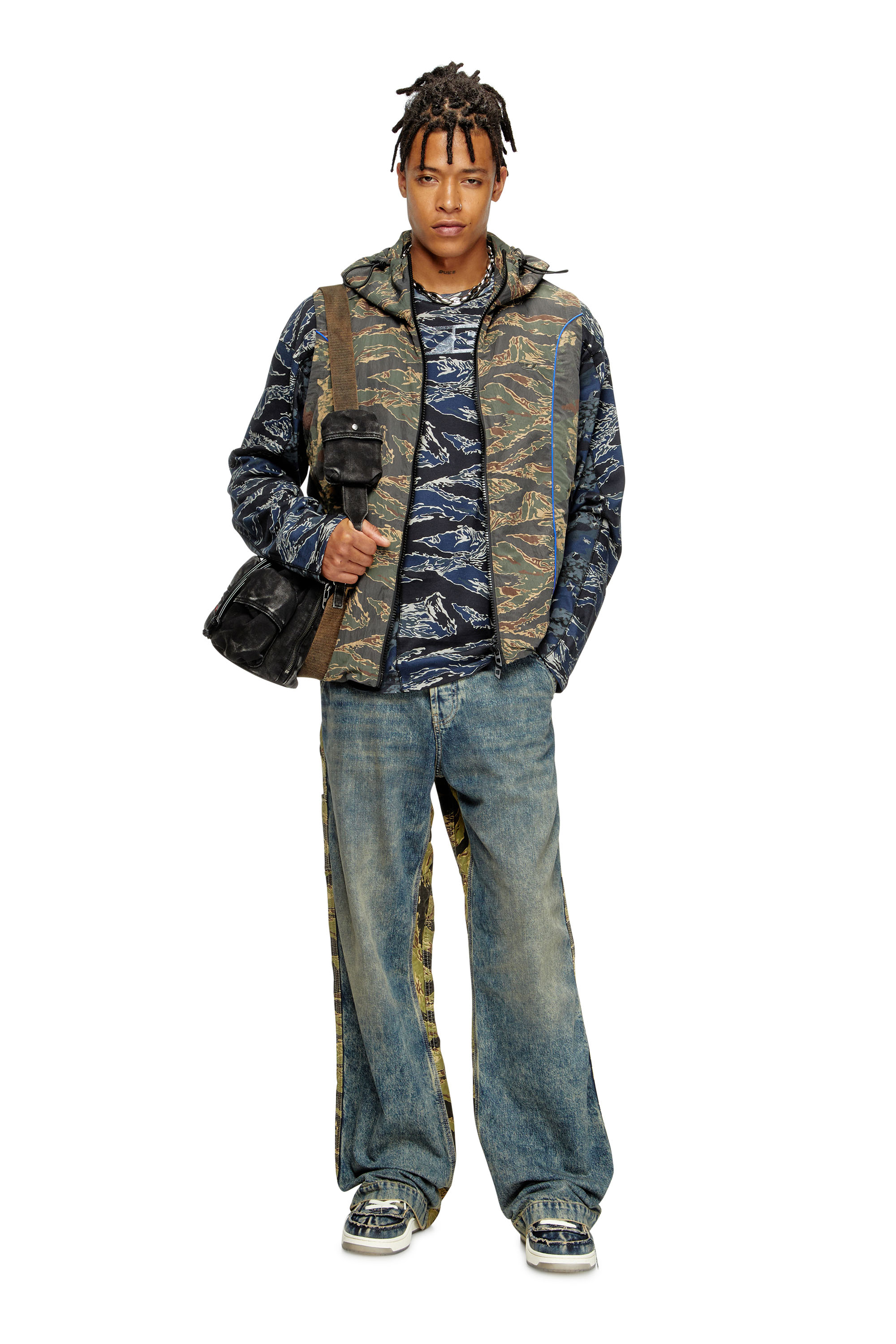 Diesel - J-OSTEND-SL-CAMU, Gilet con cappuccio e stampe camouflage Uomo in Multicolor - 1