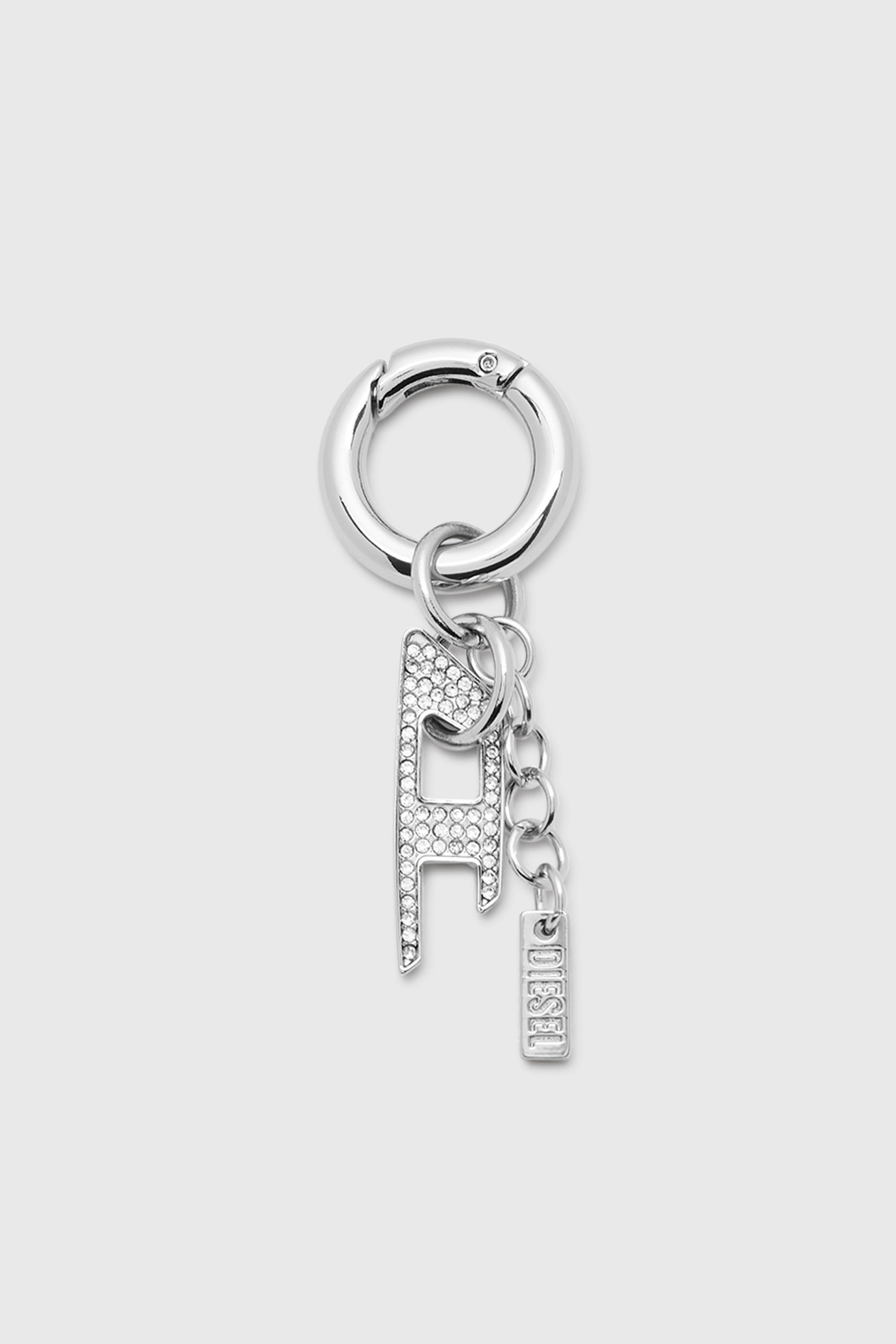 Diesel - CHARM-D, Charm in metallo con charm D di strass Unisex in Argento - 1