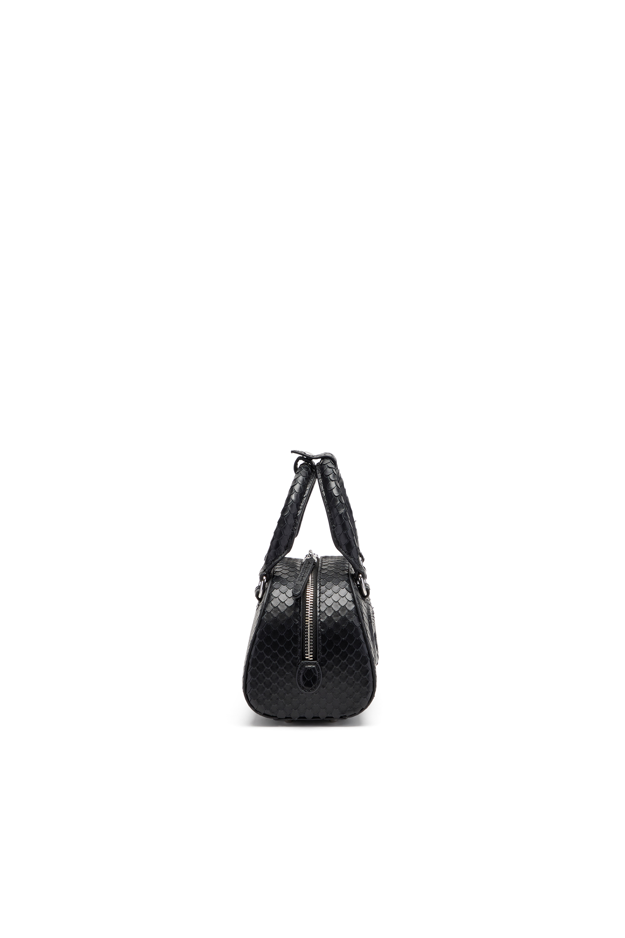 Diesel - 1DR DOME CROSSBODY, 1DR Dome-Borsa bowling mini in pelle effetto snake Donna in Nero - 4