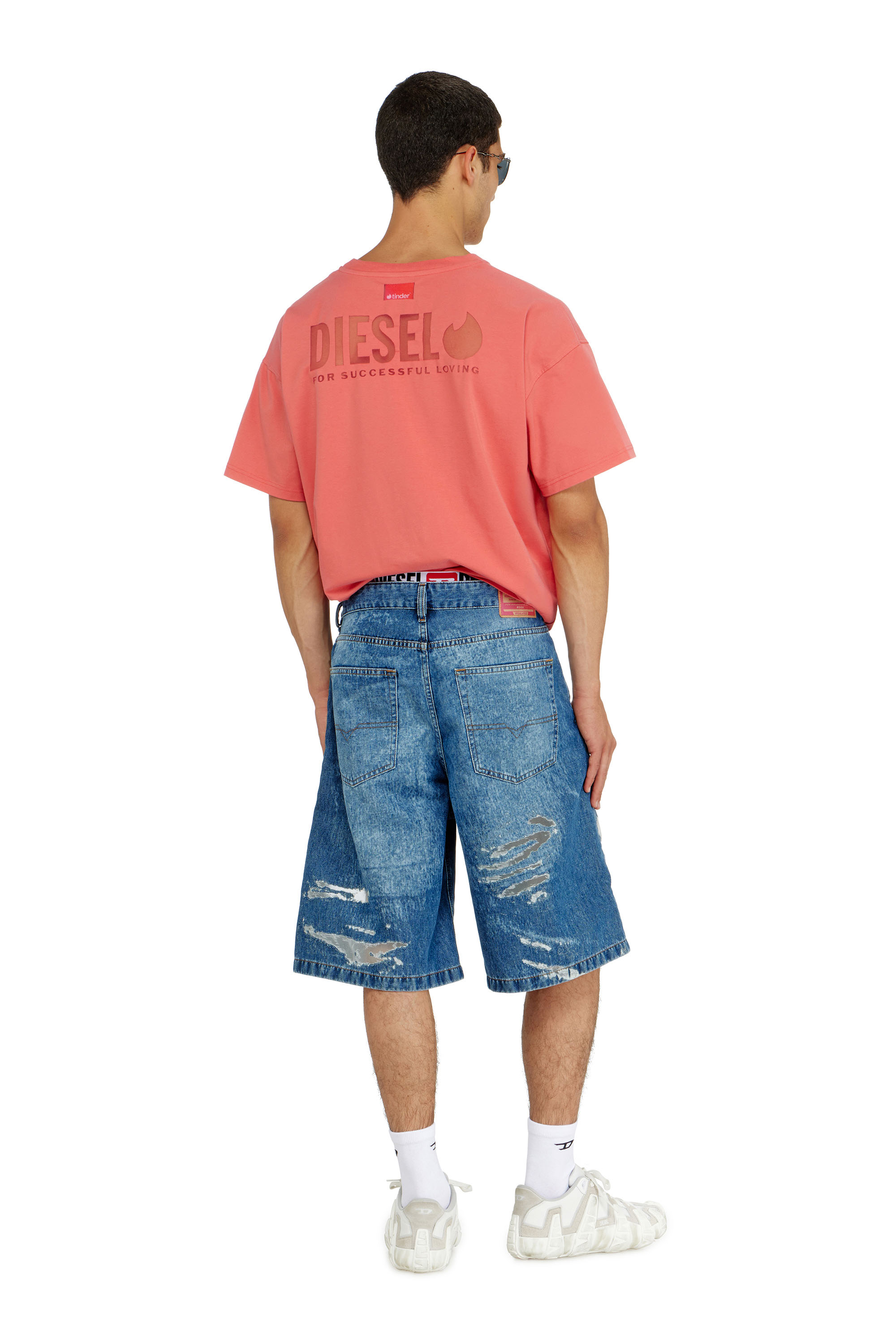 Diesel - PR-T-NORM-CHITIND-R, T-shirt con logo posteriore trasparente Unisex in Rosso - 4