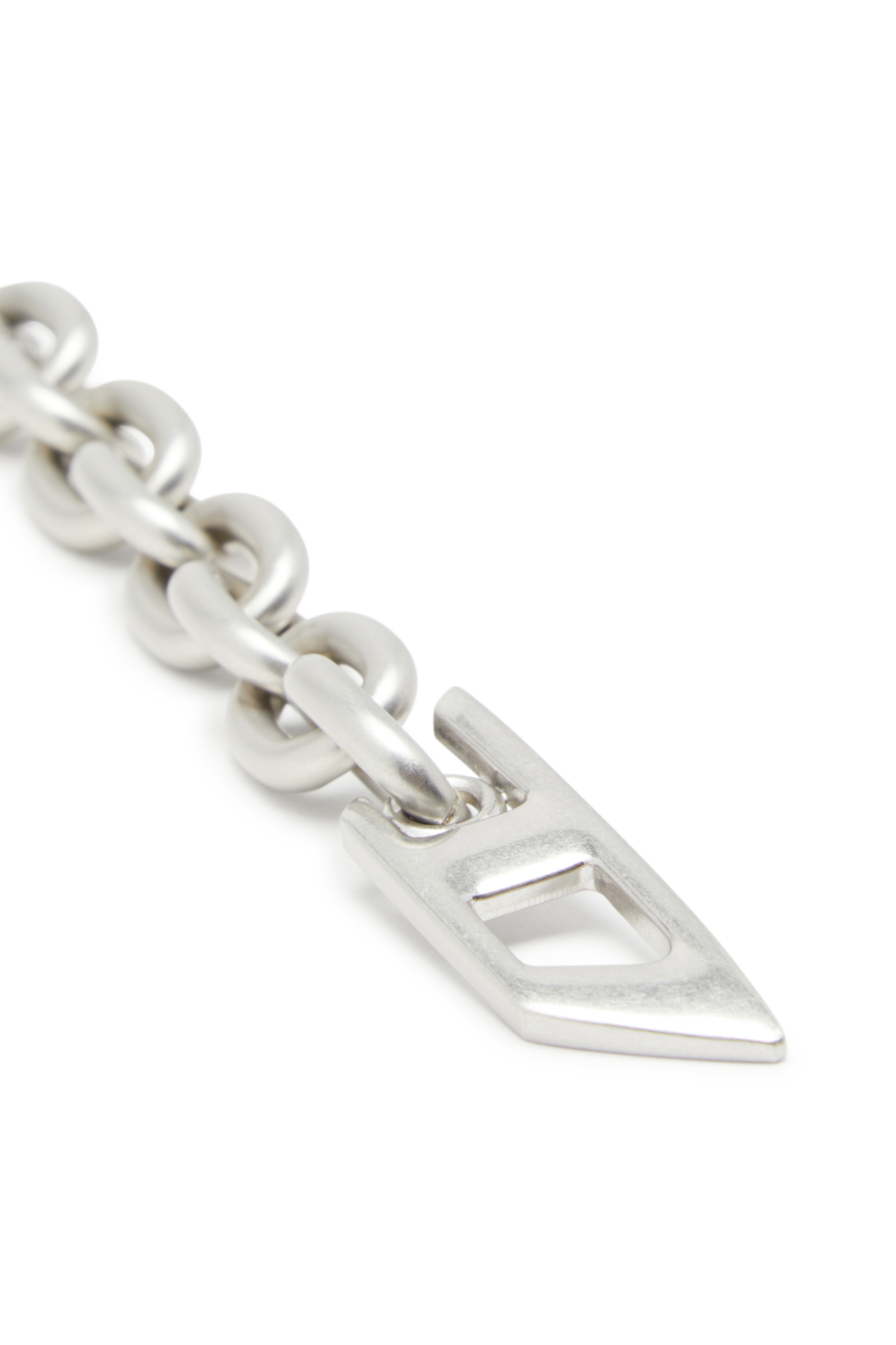 Diesel - B-CHARM CHAIN, Damen 1cm Kettengürtel mit Logo-Anhänger aus Strass in Silber - 3