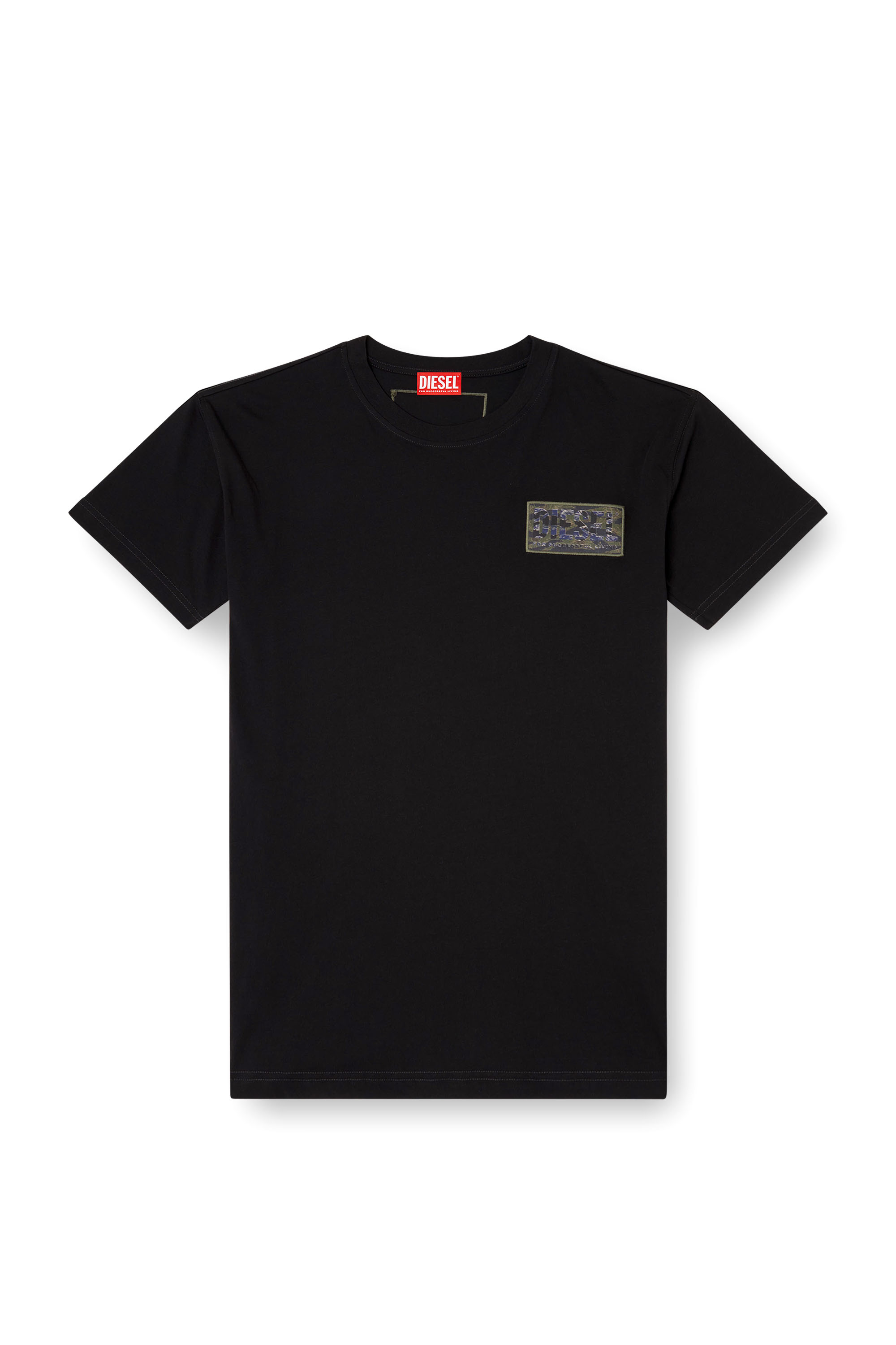 Diesel - T-NORM-T3, T-shirt camouflage con patch logo Uomo in Nero - 3