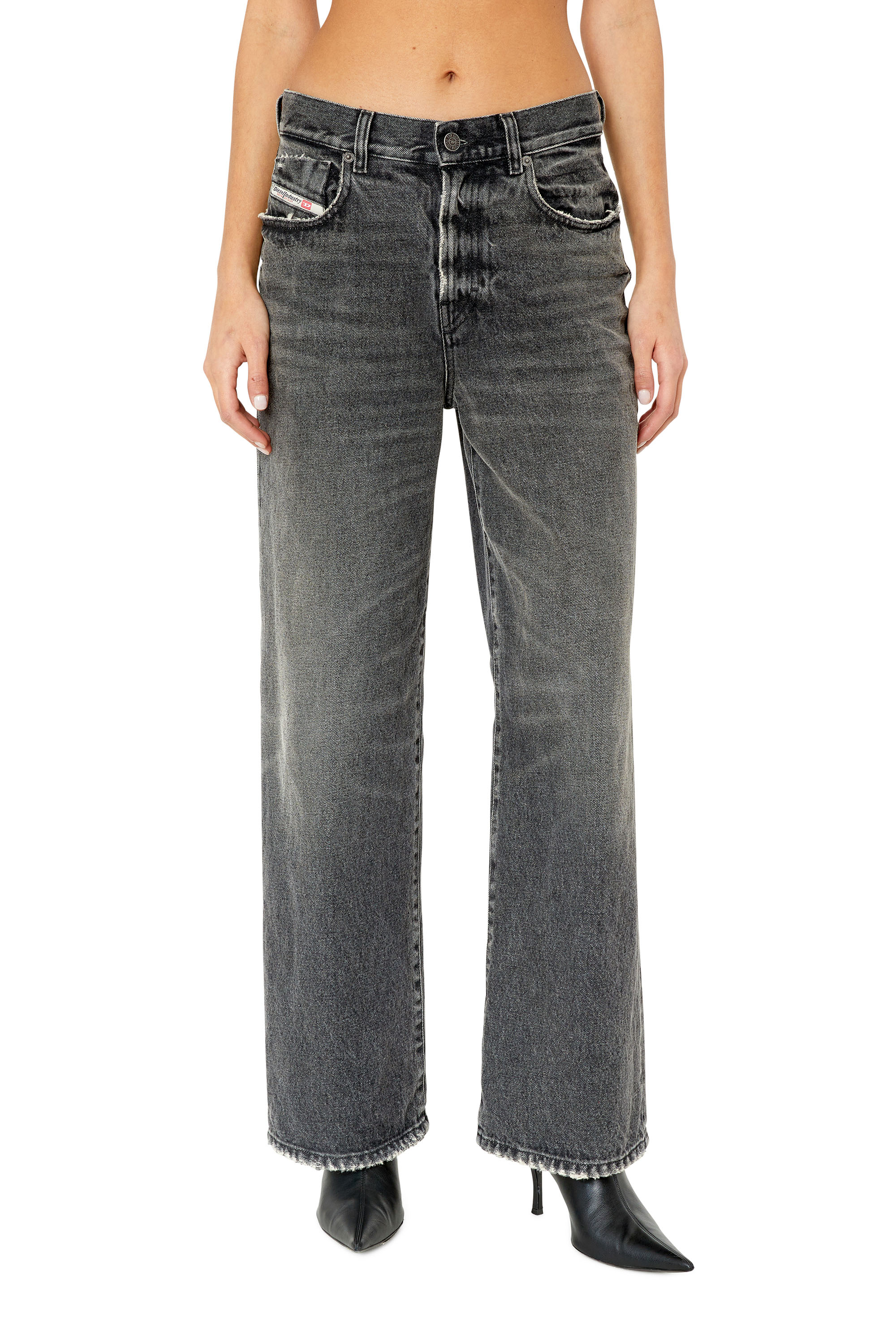 Diesel - 2000 007K8 Bootcut and Flare Jeans, Nero/Grigio scuro - Image 1