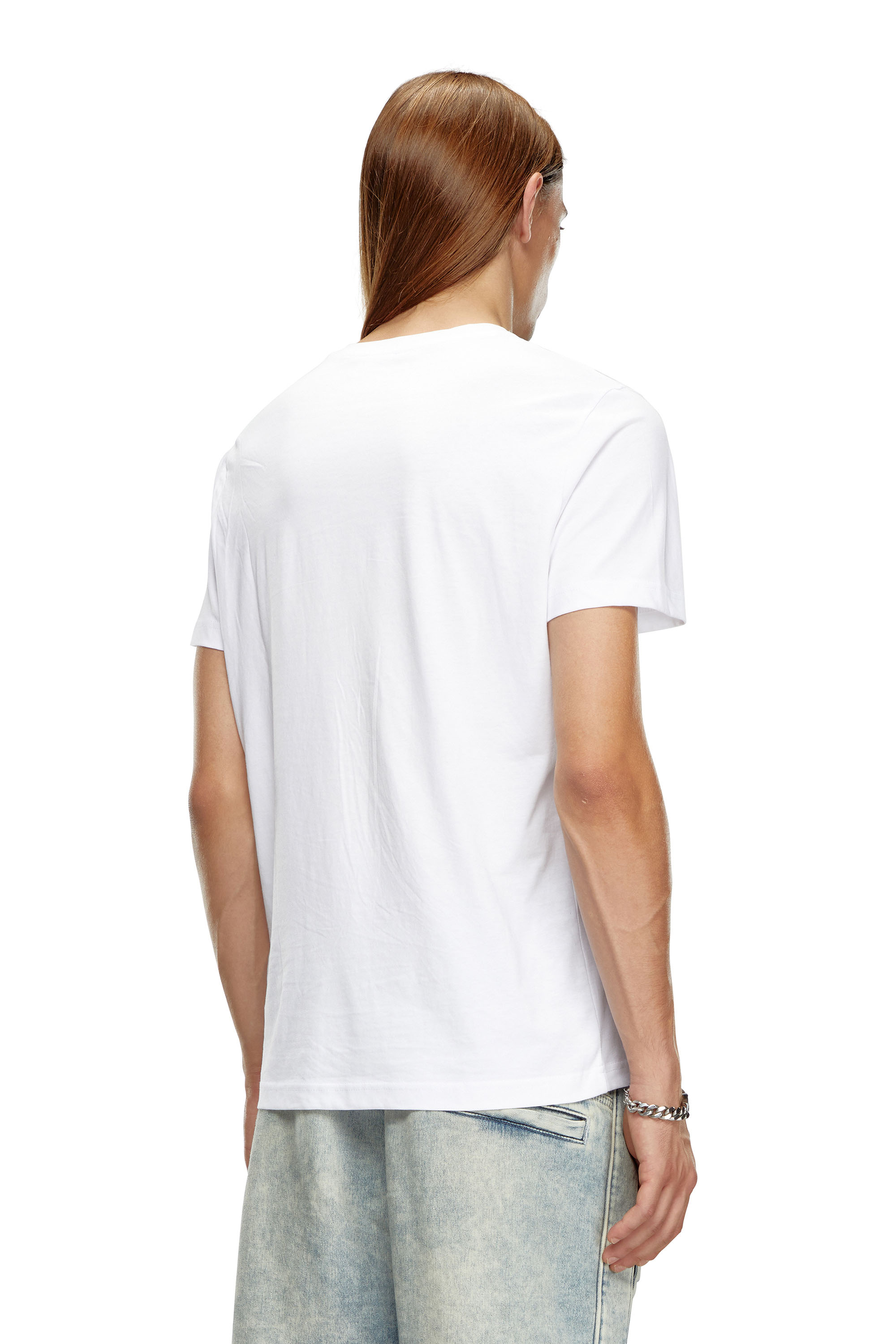 Diesel - T-DIEGOR-D, Homme T-shirt avec empiècement D in Blanc - Image 4