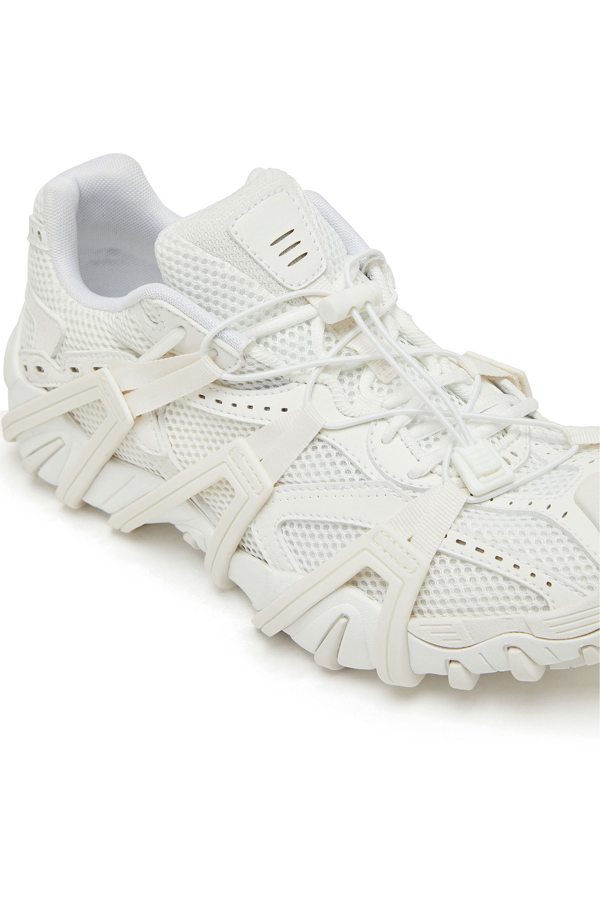 Diesel - S-PROTOTYPE CR LACE X, Man S-Prototype Cr-Mesh and PU sneakers with double lacing in White - Image 6