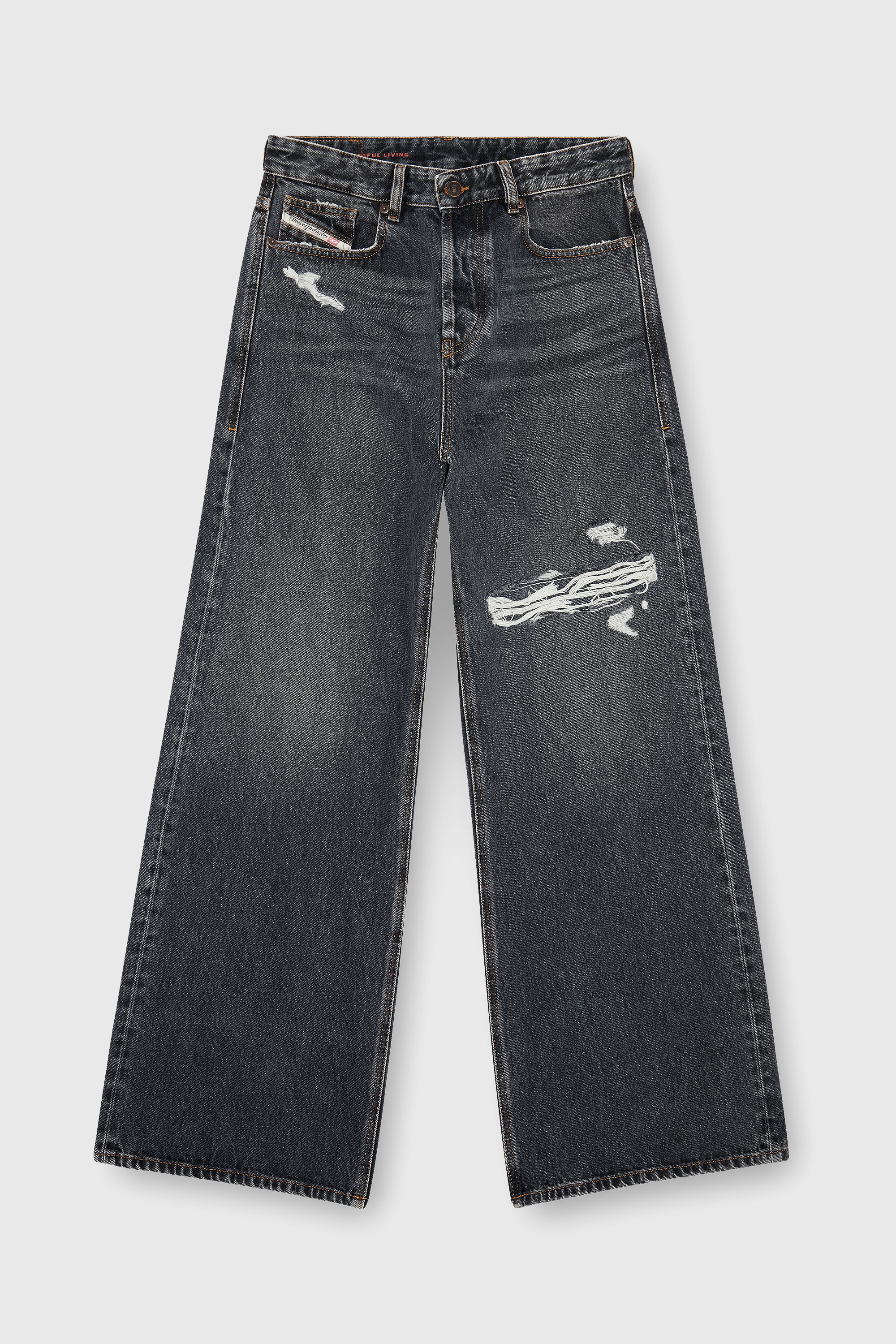 Diesel - Unisex's Relaxed Jeans 1996 D-Sire 007F6, Black/Dark grey - 2