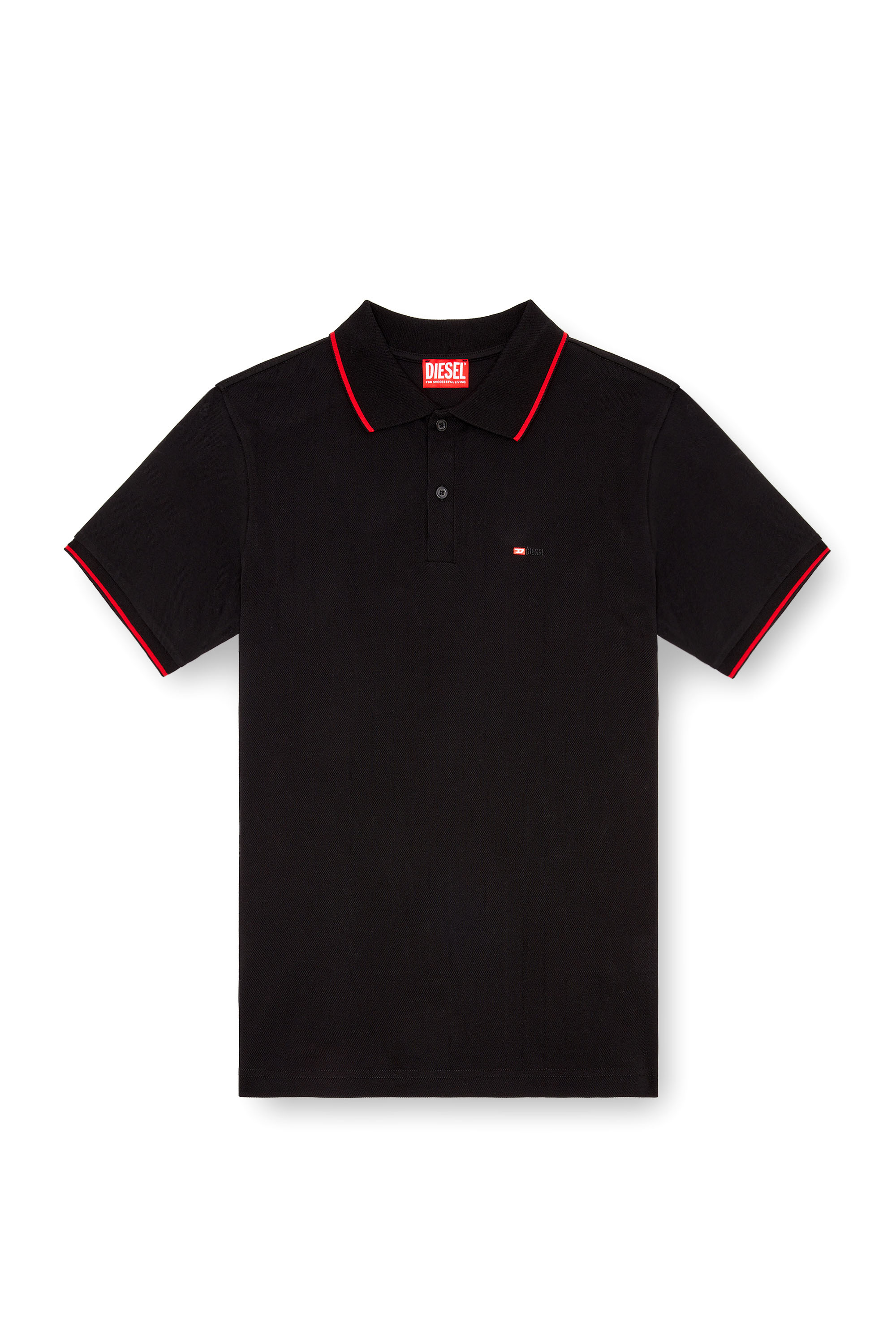 Diesel - T-FERRY-MICRODIV, Homme Polo avec micro broderie Diesel in Noir - Image 4
