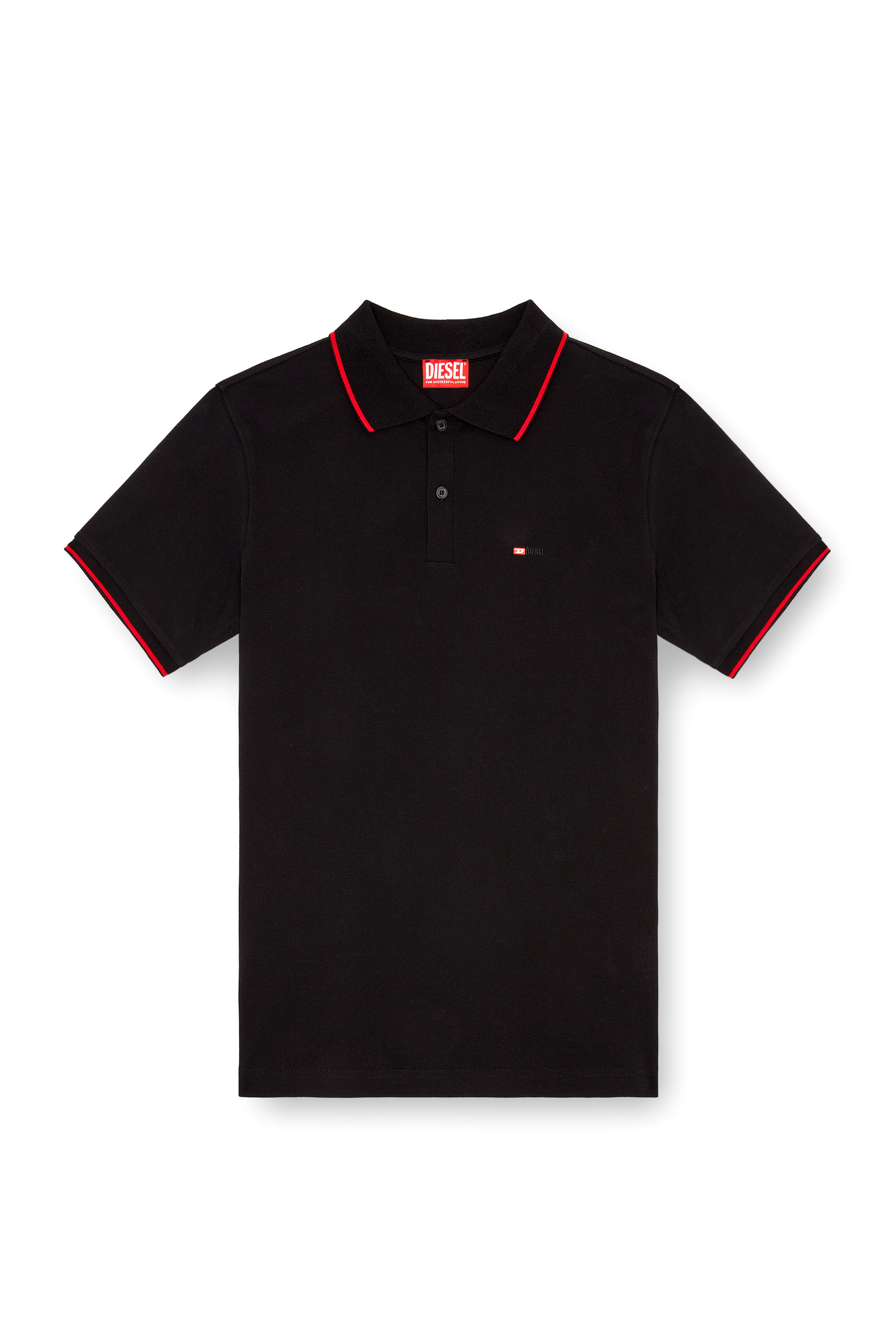 Diesel - T-FERRY-MICRODIV, Uomo Camicia polo con micro ricamo Diesel in Nero - Image 3