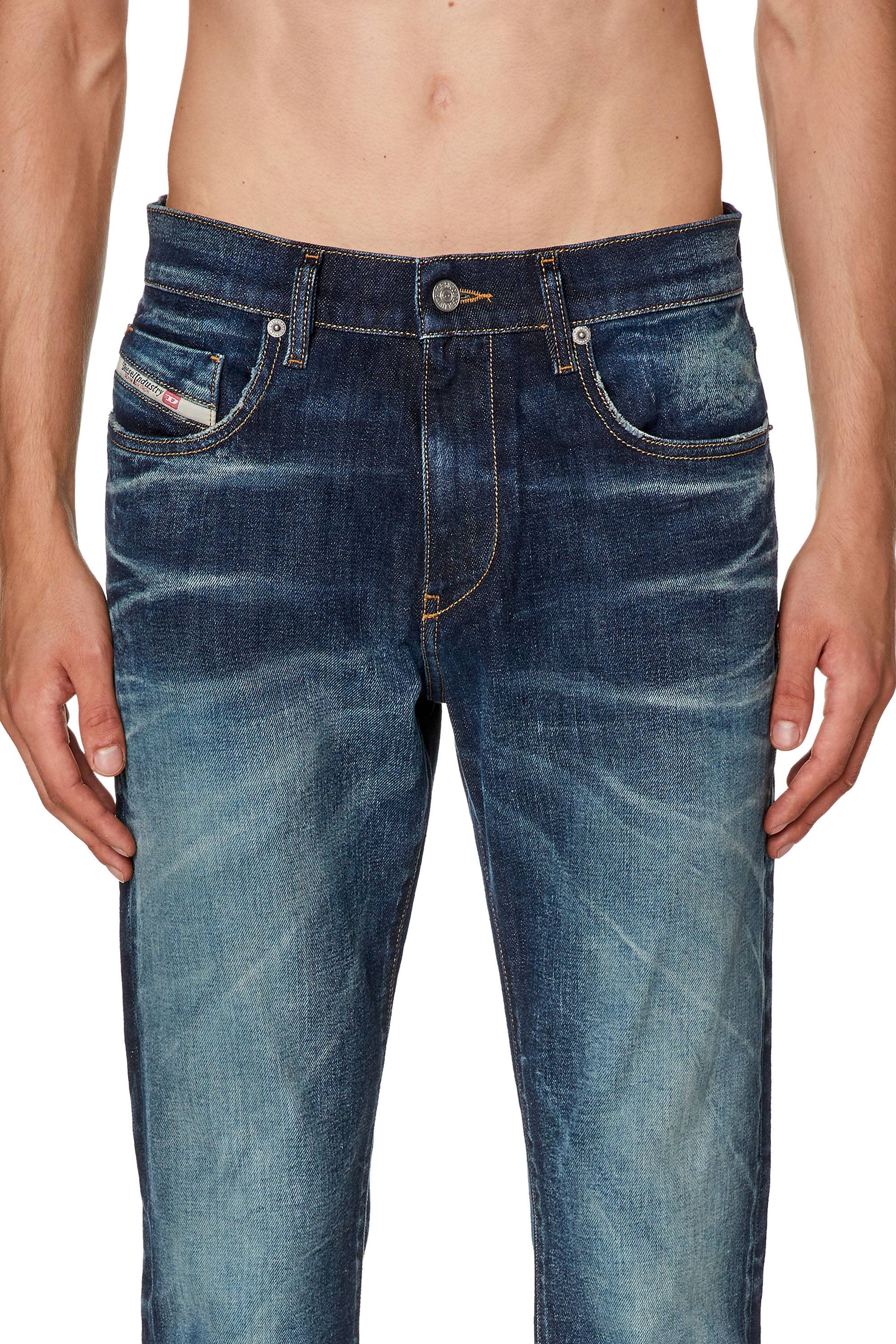 Diesel - Slim Jeans 2019 D-Strukt 09G29, Bleu Foncé - Image 3