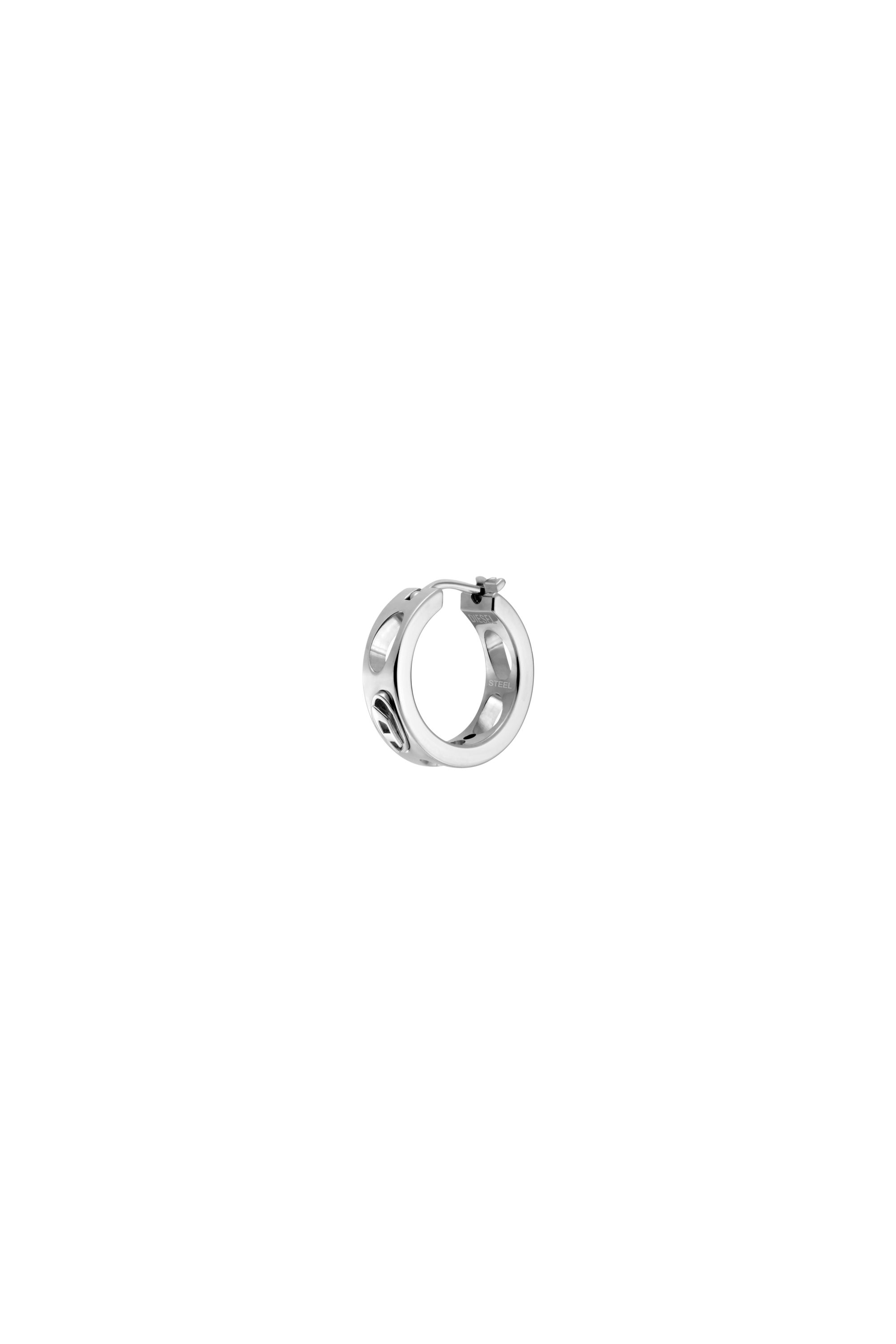 Diesel - DX166440 JEWELLERY, Orecchino a cerchio in acciaio inox Unisex in Argento - 1