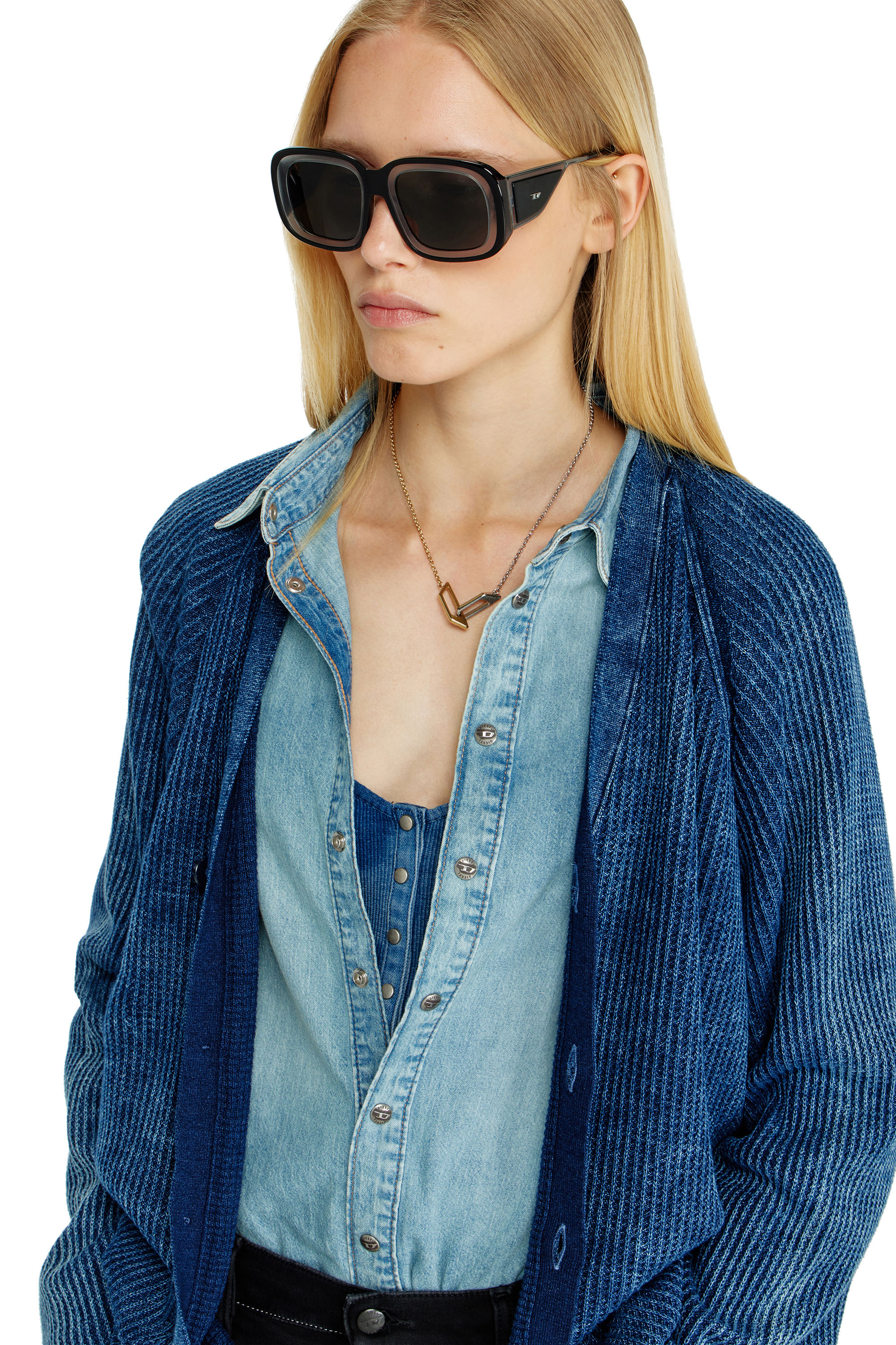 Diesel - 0DL2015U, Lunettes de soleil carr&eacute;es Mixte in Noir - 4