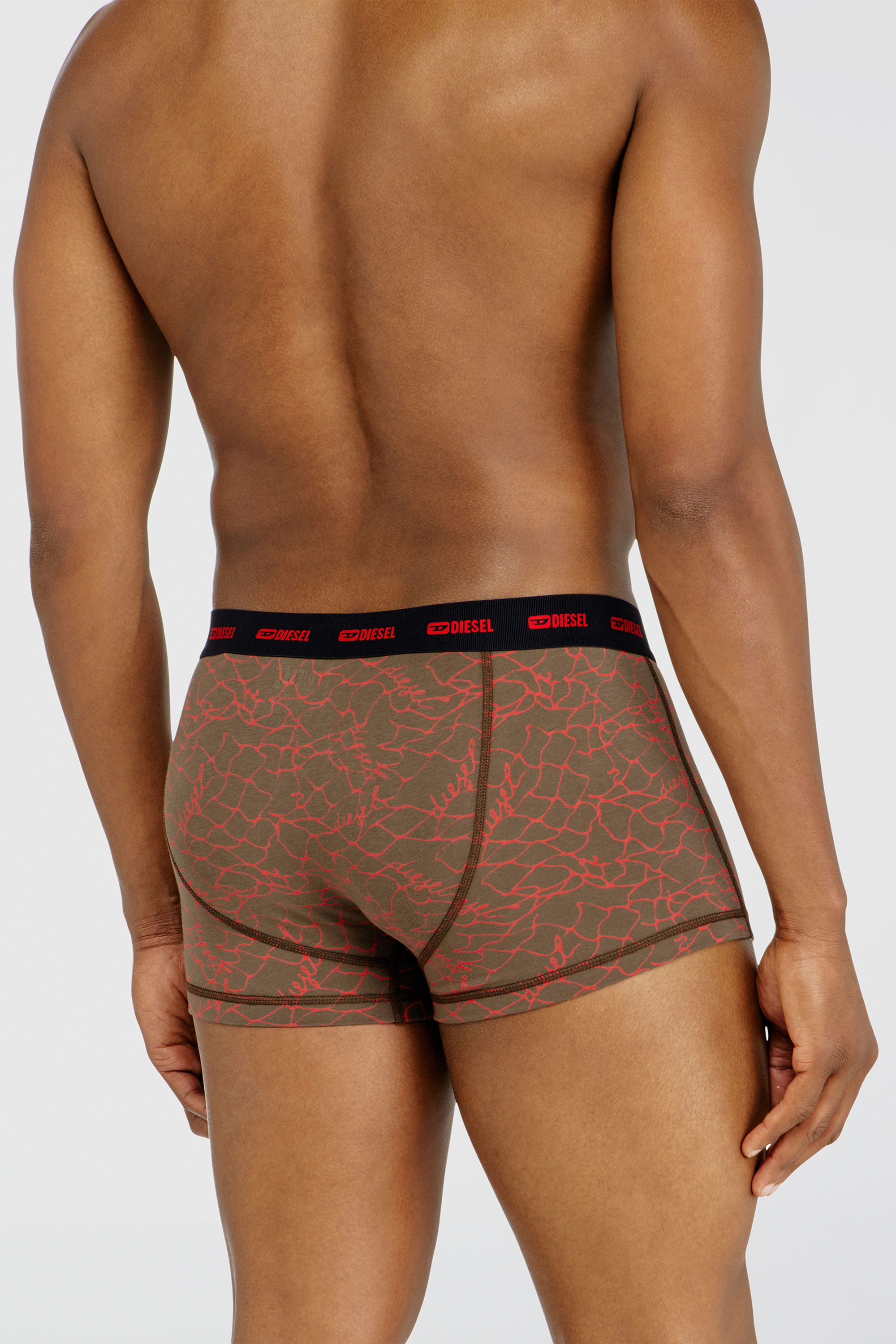 Diesel - DAMIEN-UTLT-3PACK, Herren Dreierpack Trunks mit grafischem Motiv in Schwarz/Braun - 4