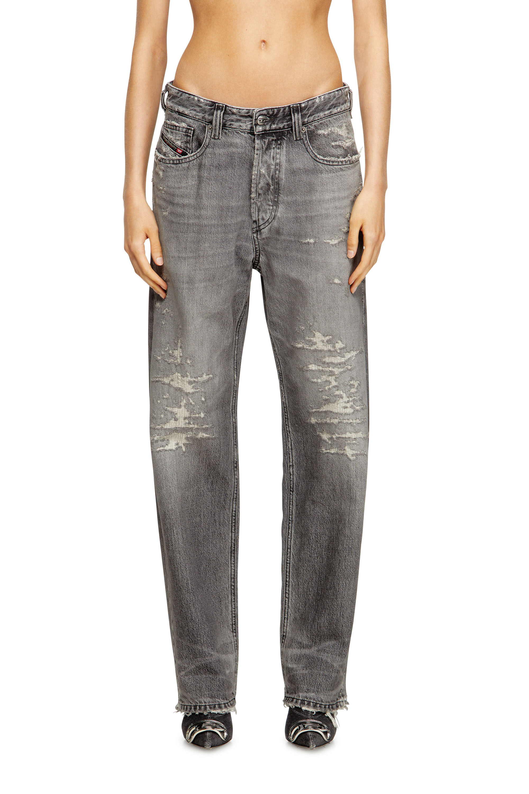 Diesel - Regular Jeans 1988 D-Ark 09M64 Donna, Grigio - Image 1