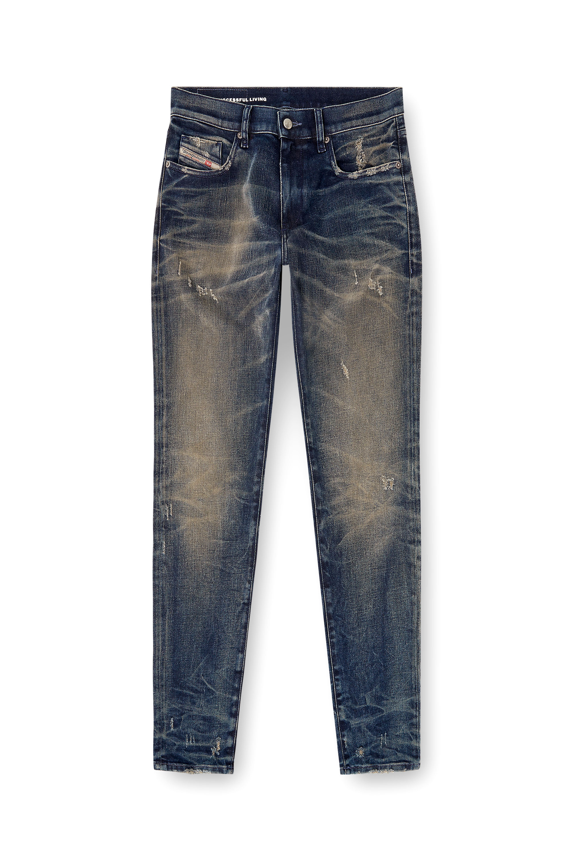 Slim Jeans 2019 D-Strukt 09M46, Blu Scuro Diesel - Slim Jeans 2019 D-Strukt 09M46 Uomo, Blu Scuro - Image 2