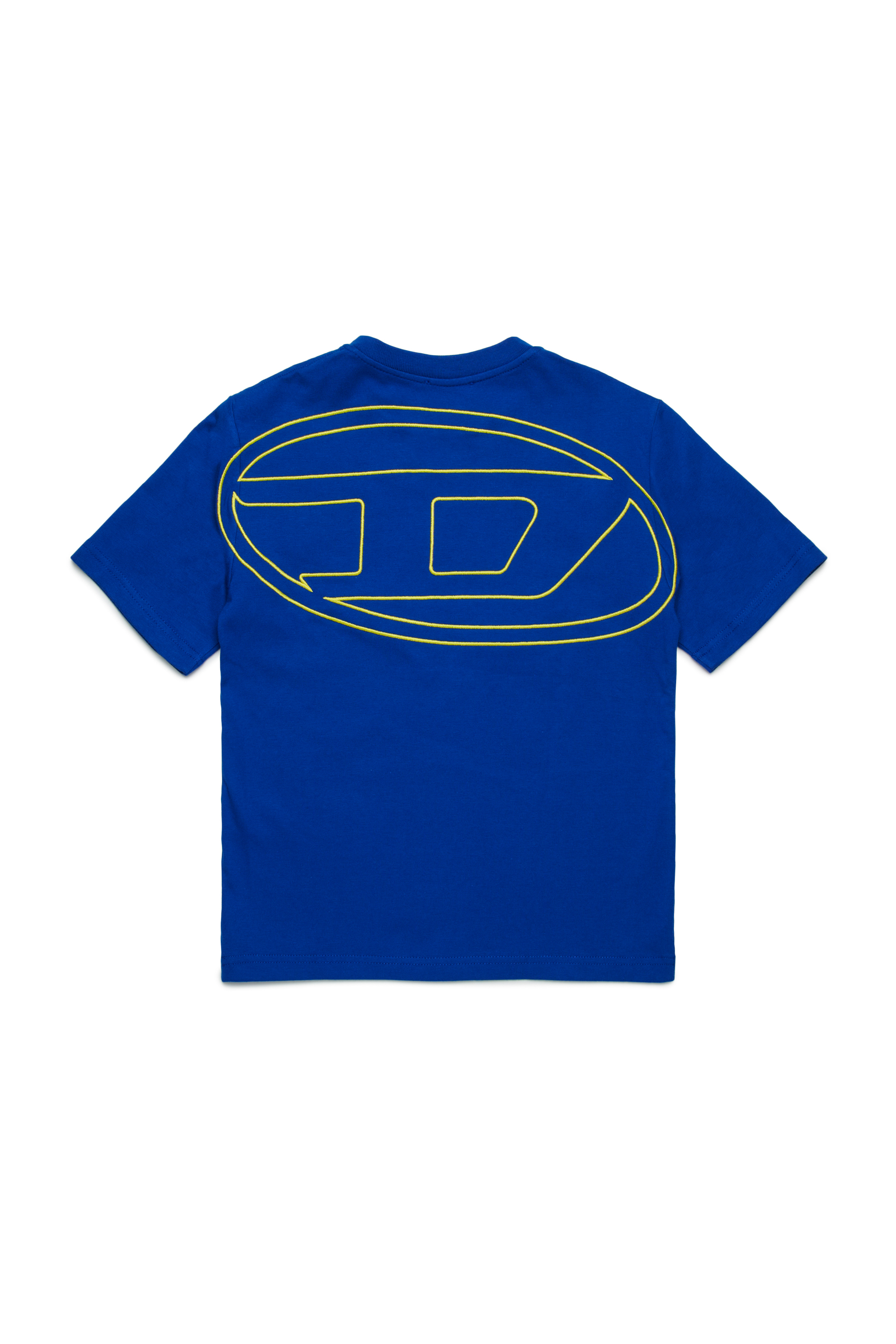Diesel - TBOGGYMEGOVALD OVER, T-shirt avec mega broderie Oval D Homme in Bleu - 2