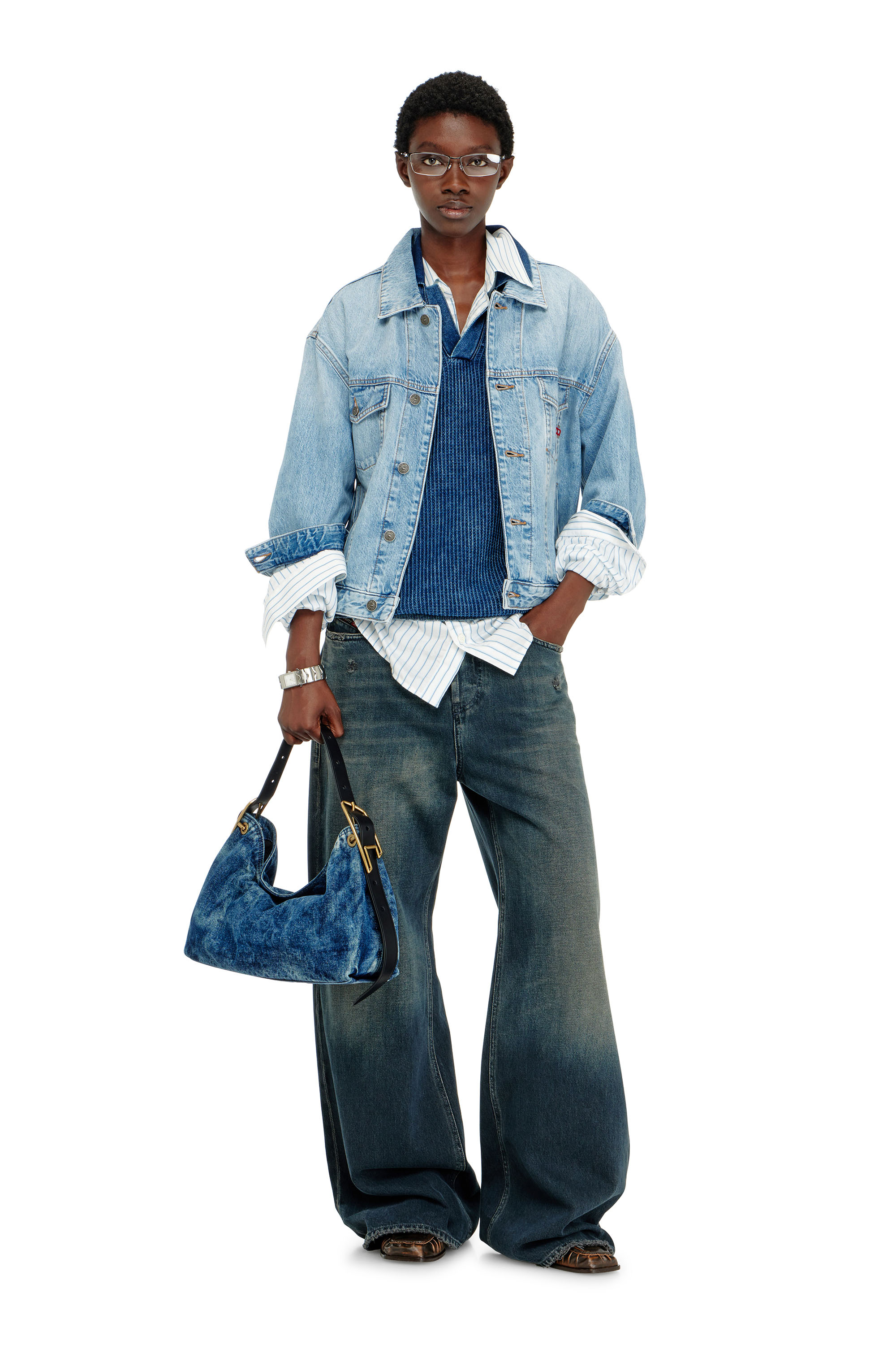 Diesel - D-RANGER, Veste trucker en denim Mixte in Bleu - 4
