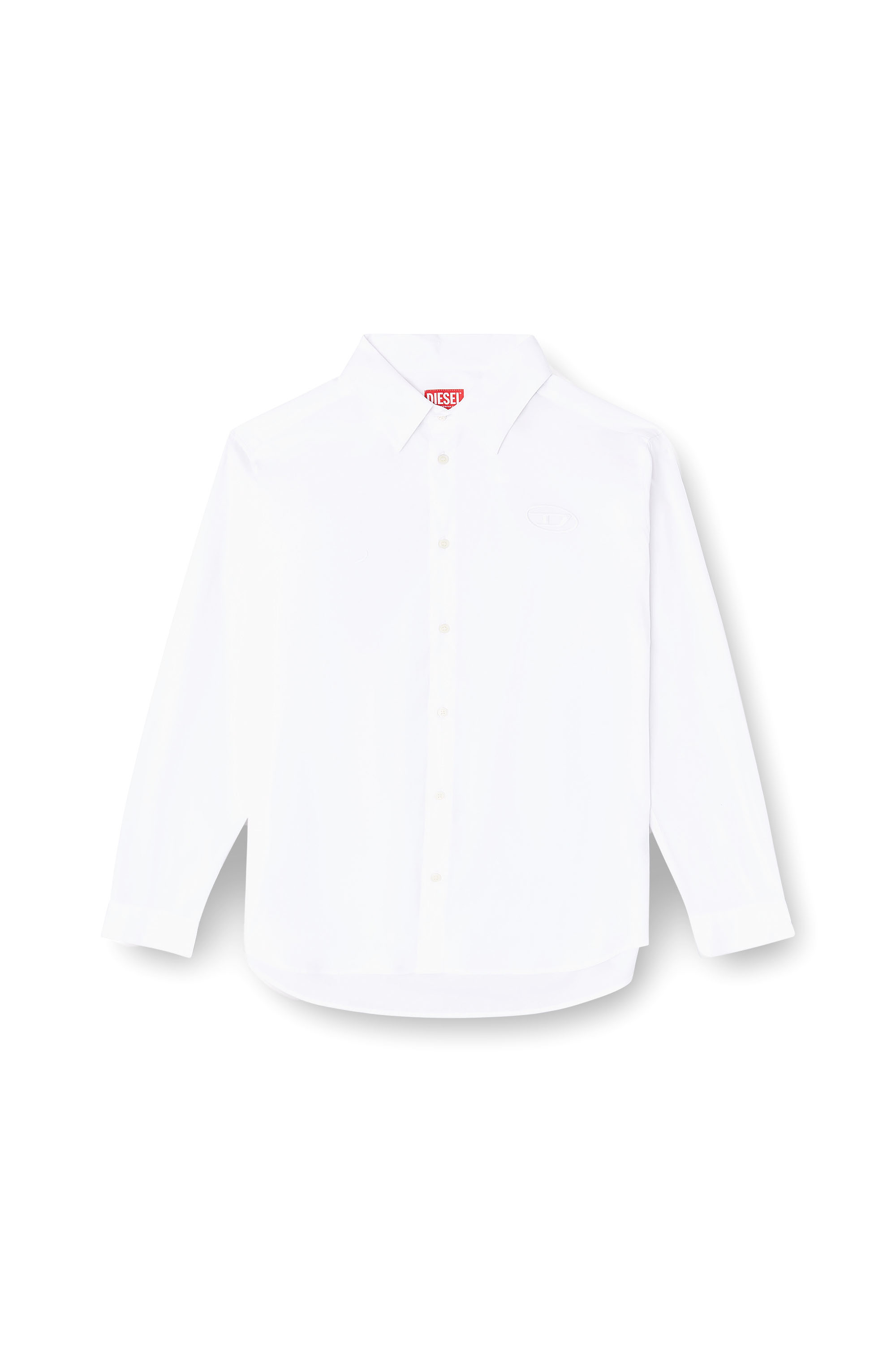 Diesel - S-SIMPLY-GSBH, Chemise en popeline extensible avec broderie Homme in Blanc - 3