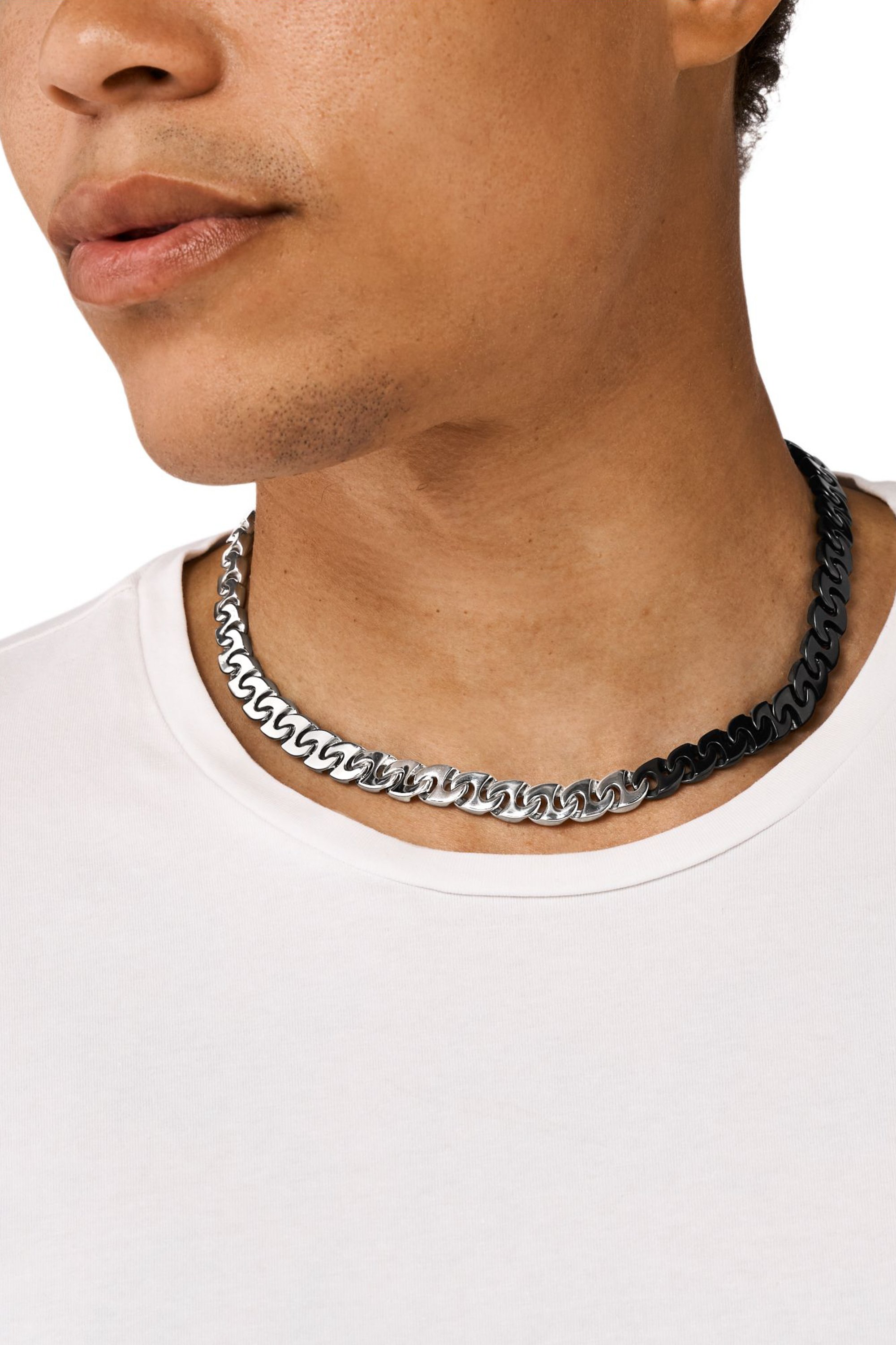 Diesel - DX1530931, Collier chaîne en acier inoxydable bicolore Mixte in Gris argenté - 3