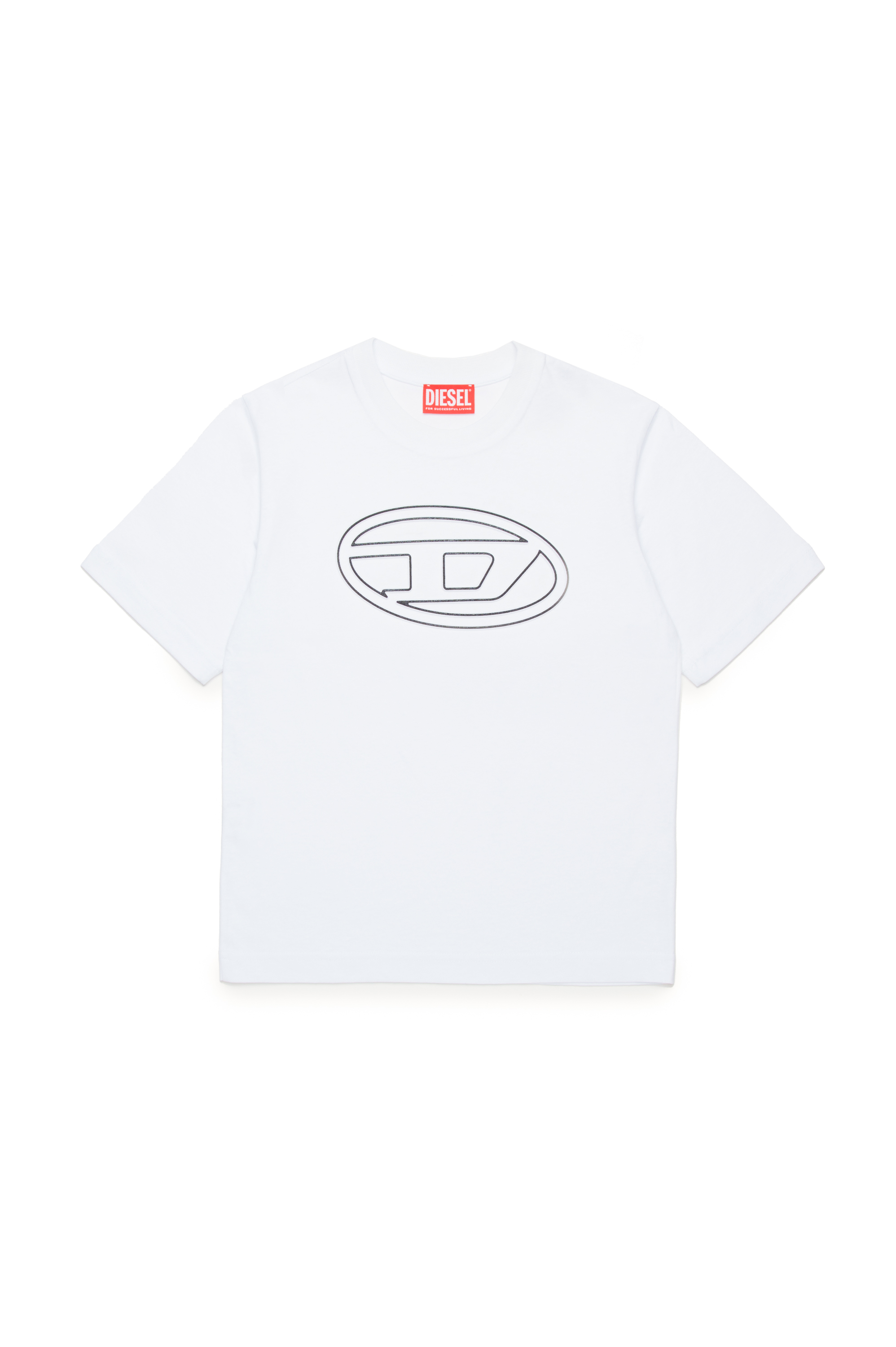 Diesel - TJUSTBIGOVAL OVER, Man T-shirt with Oval D outline logo in White - Image 1