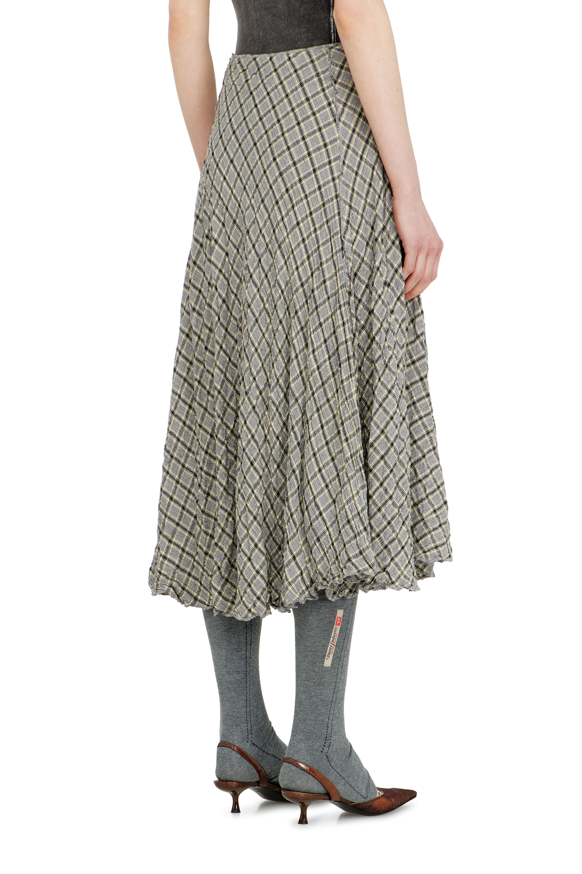 Diesel - O-XYGEN, Jupe midi &agrave; carreaux effet seersucker Femme in ToBeDefined - 3