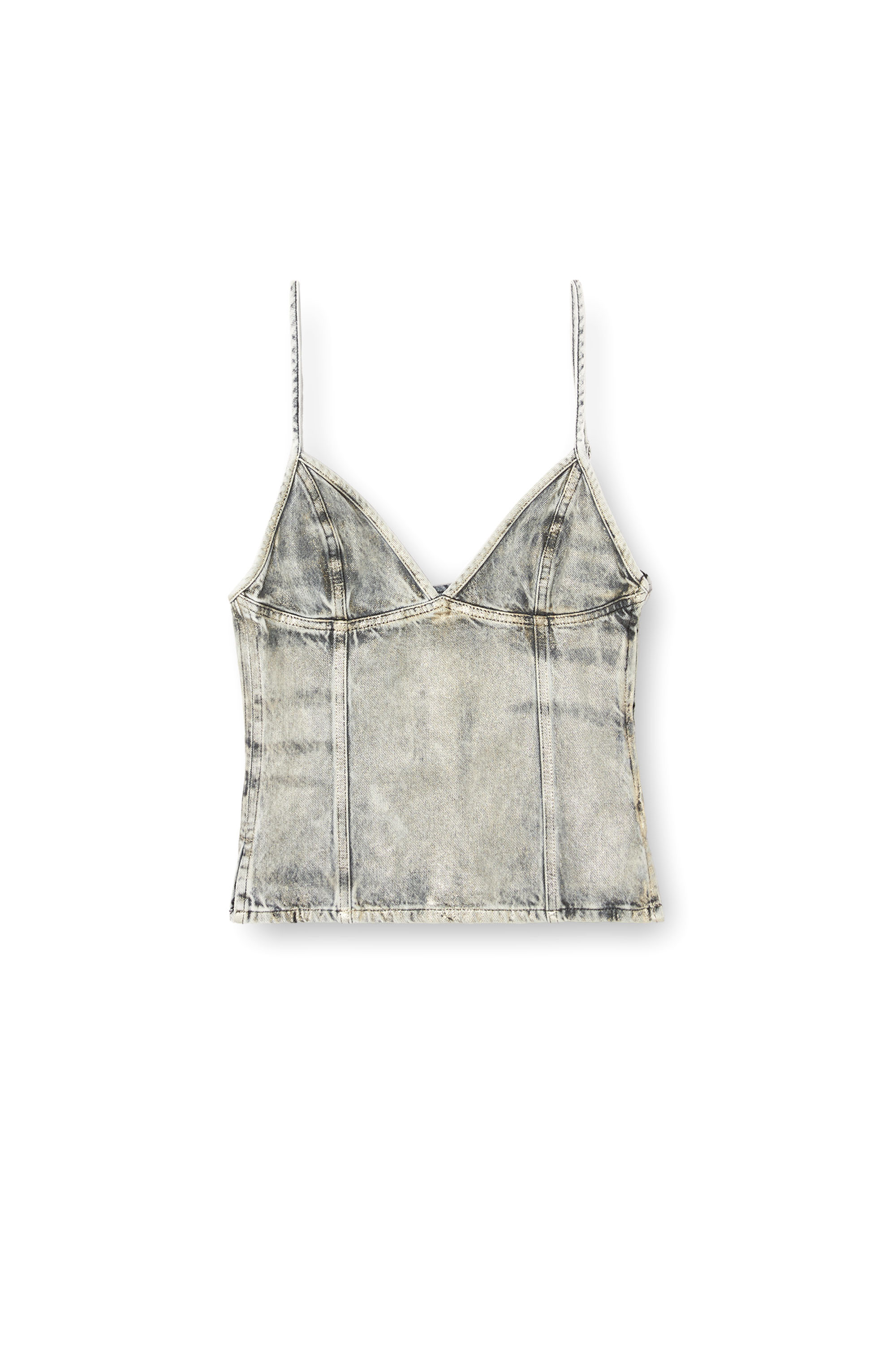 Diesel - DE-FULSY-S, Top in denim coated lucido Donna in Grigio - 2