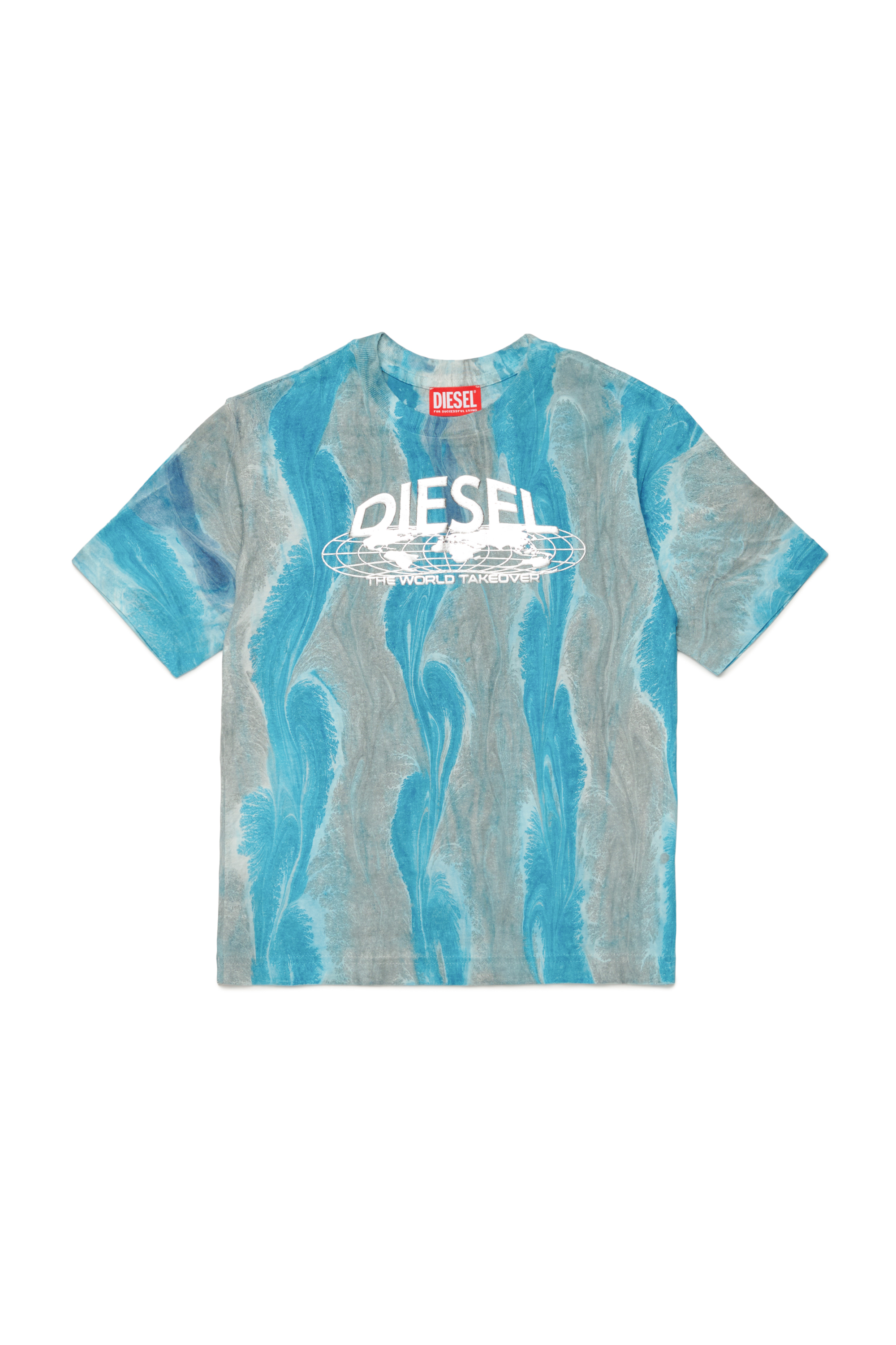Diesel - TWASHL2 OVER, Unisex T-shirt con motivo a onde in Multicolor - Image 1