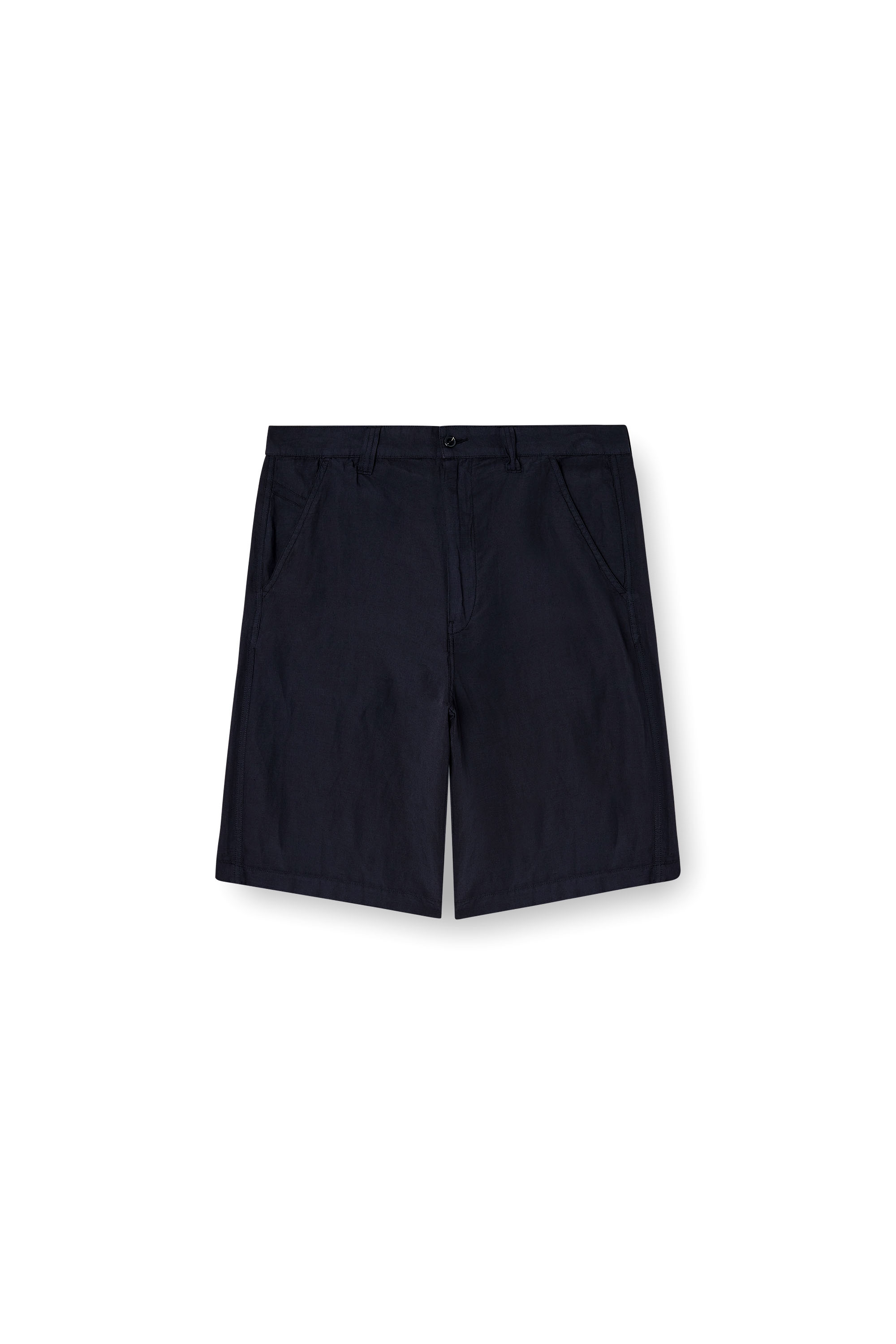 Diesel - P-HANT-CHINO-SHORT-PGBS, Bermuda en m&eacute;lange de lin teint en pi&egrave;ce Homme in Noir - 2