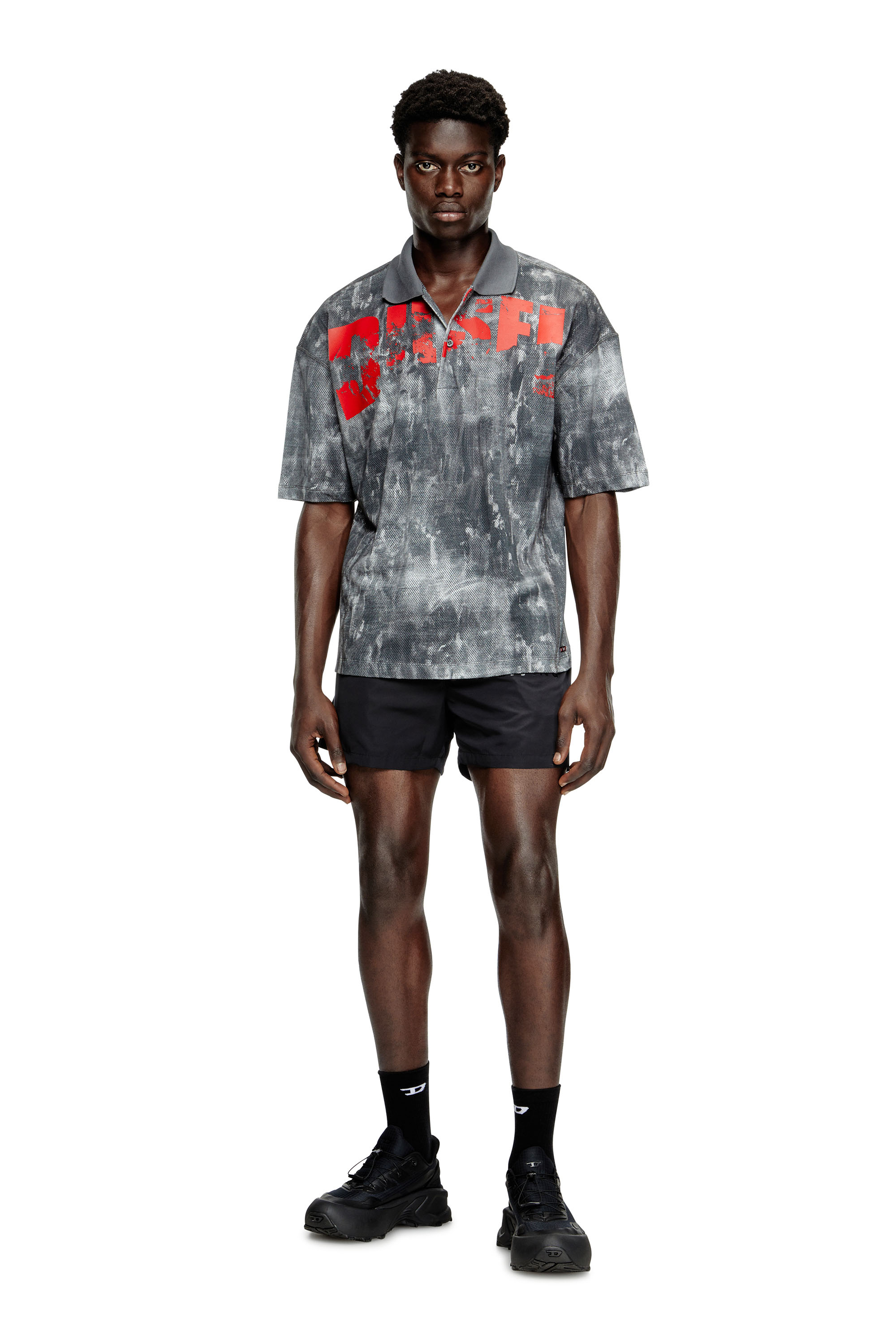 Diesel - TIMOTHEE-D-POP, Polo de plage en mesh imprimé Homme in Polychrome - 2