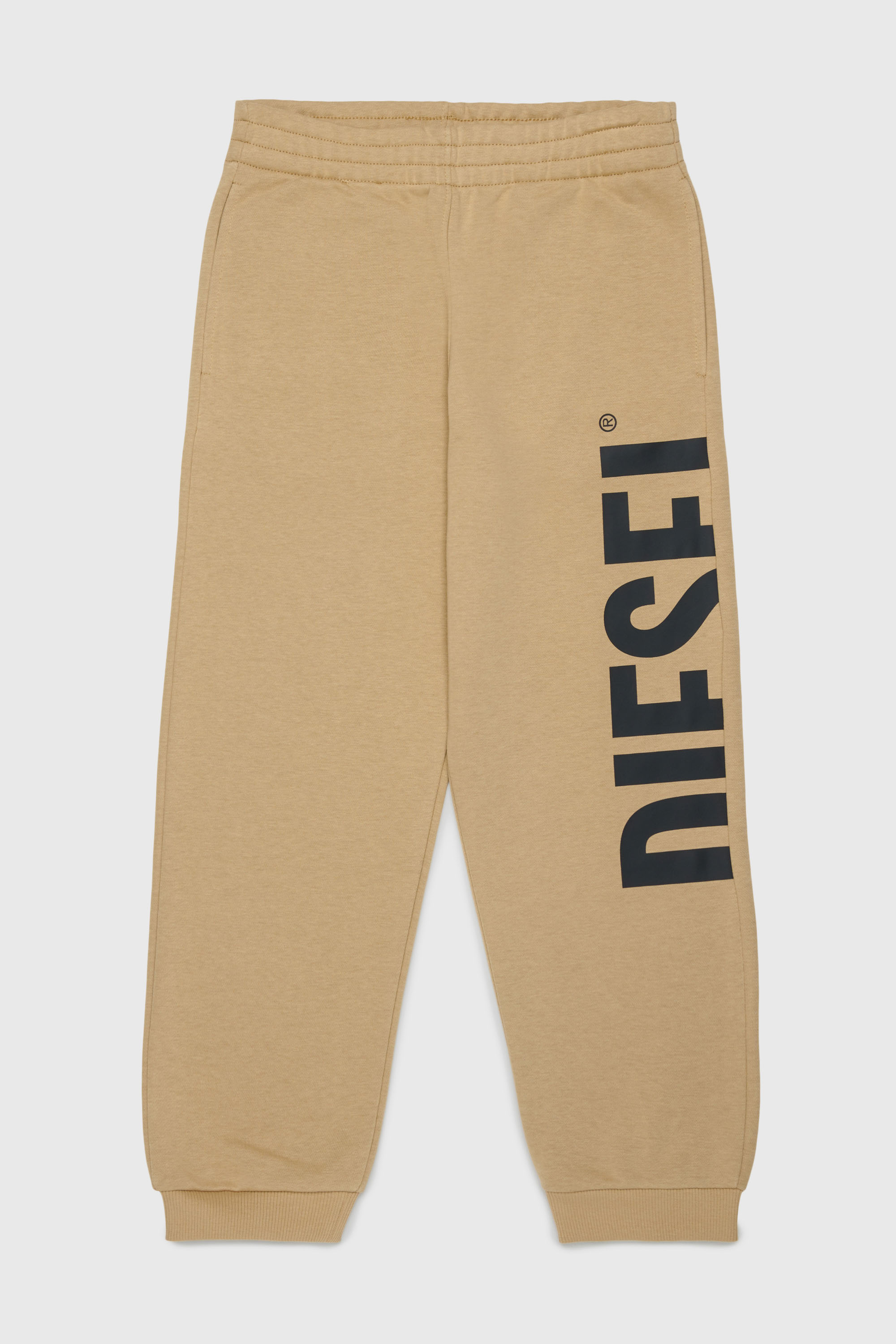 Diesel - PRES, Pantalon de surv&ecirc;tement avec logo d&eacute;coup&eacute; imprim&eacute; Homme in Marron - 1