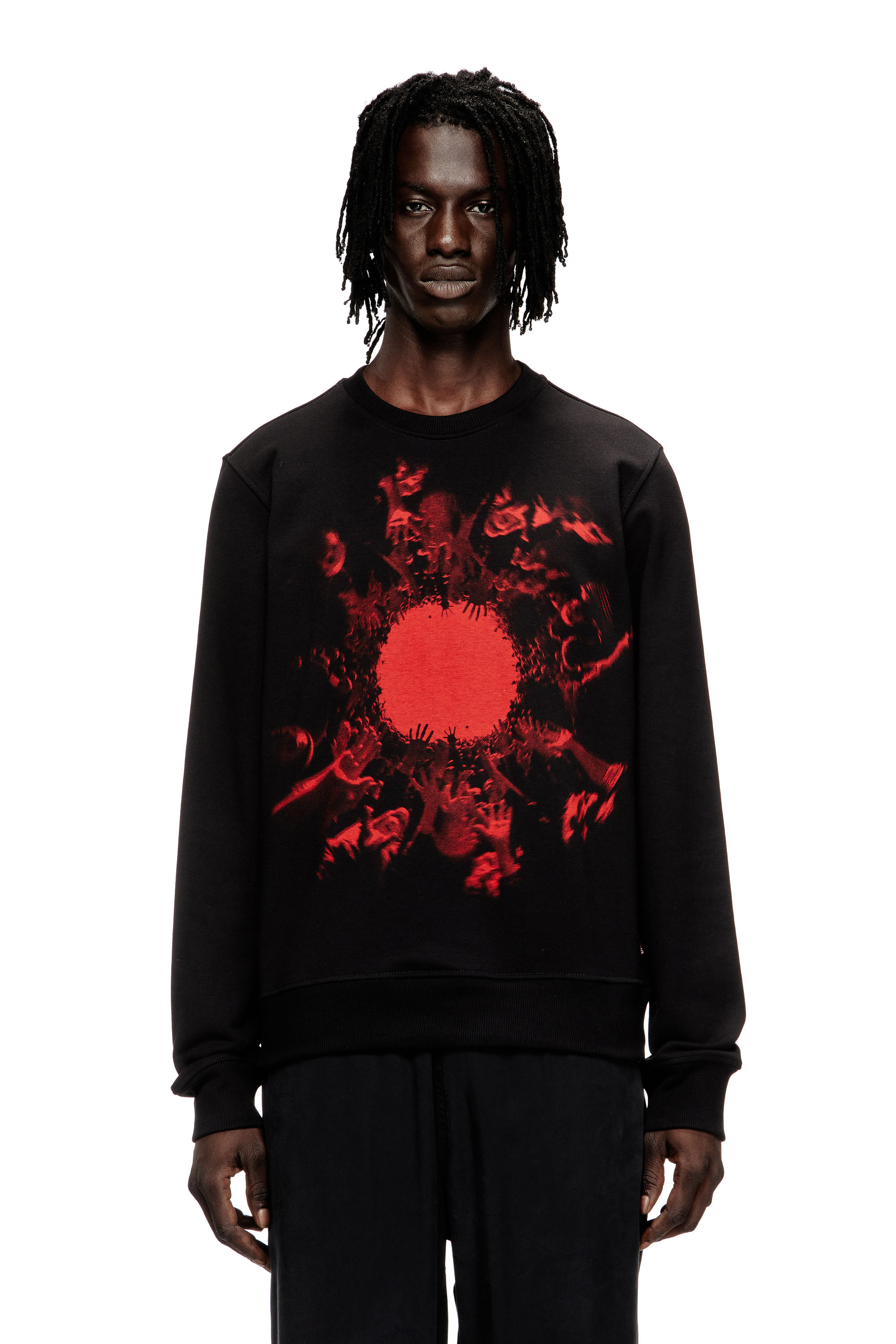 Diesel - S-GINN-T3, Sweat en coton avec impression graphique Homme in Noir - 1