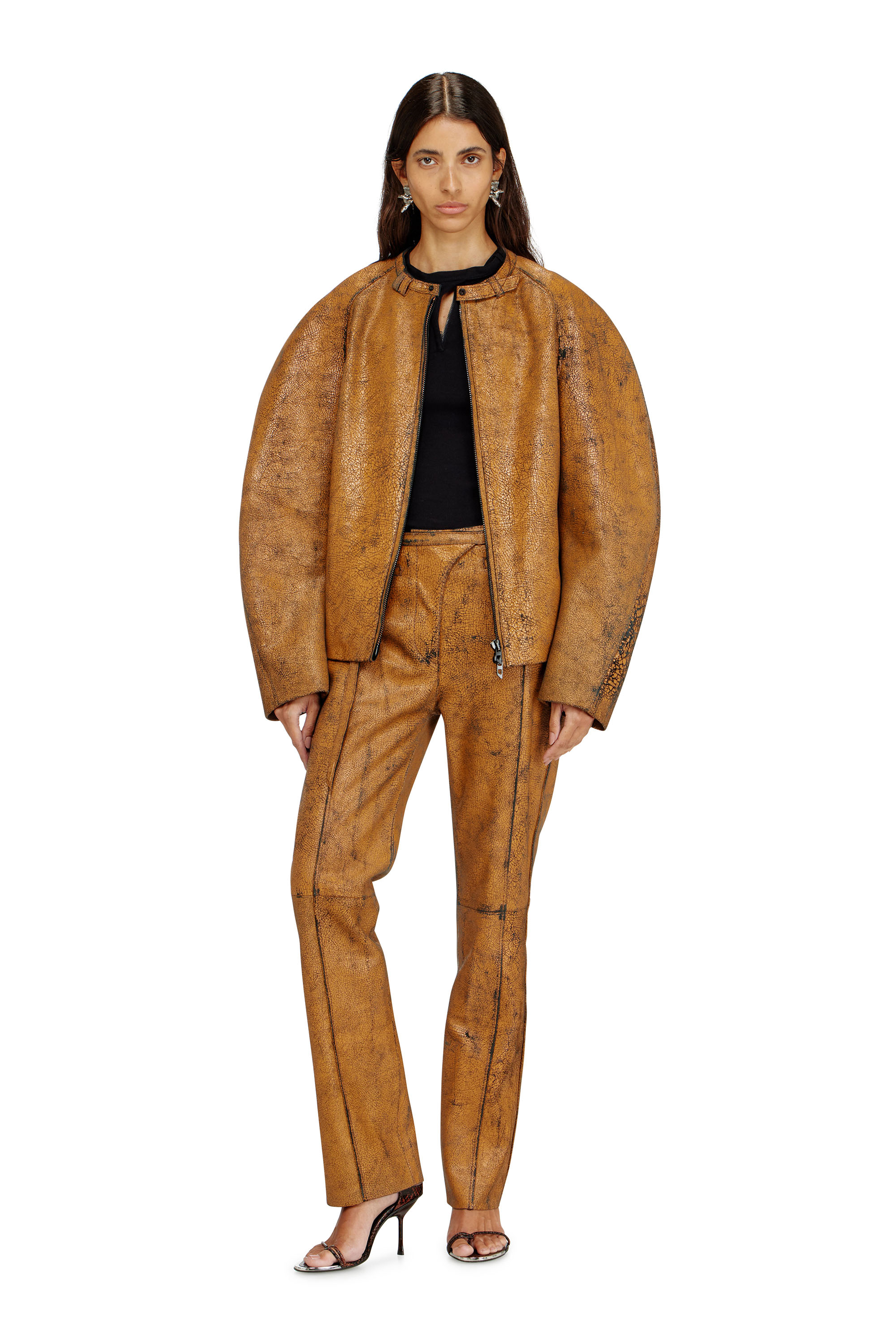 Diesel - T-IARAS, Damen Ripp-Jersey-Top mit Biker-Nackenriemen in Schwarz - 2