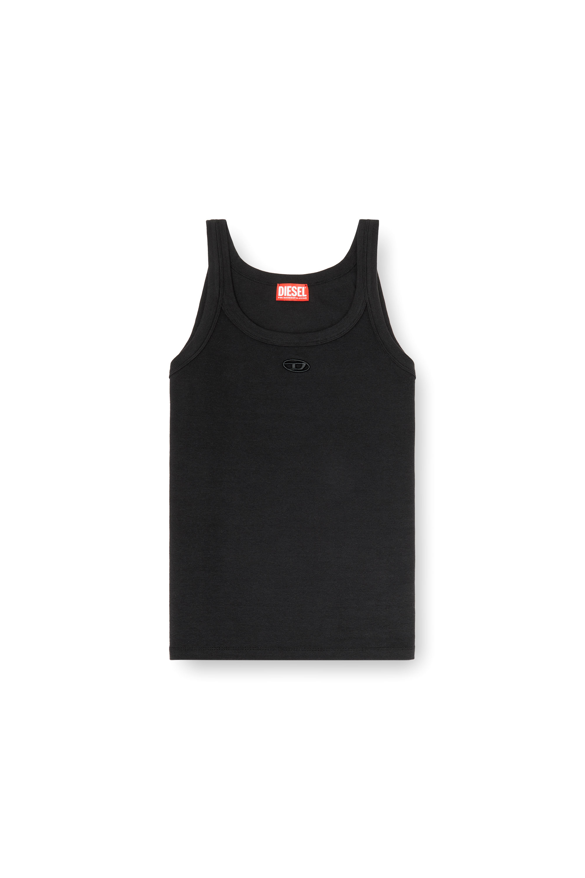 Diesel - T-WIFE-DCO, Herren Schmal geschnittenes Baumwoll-Tanktop mit Oval D-Logo in Schwarz - 3