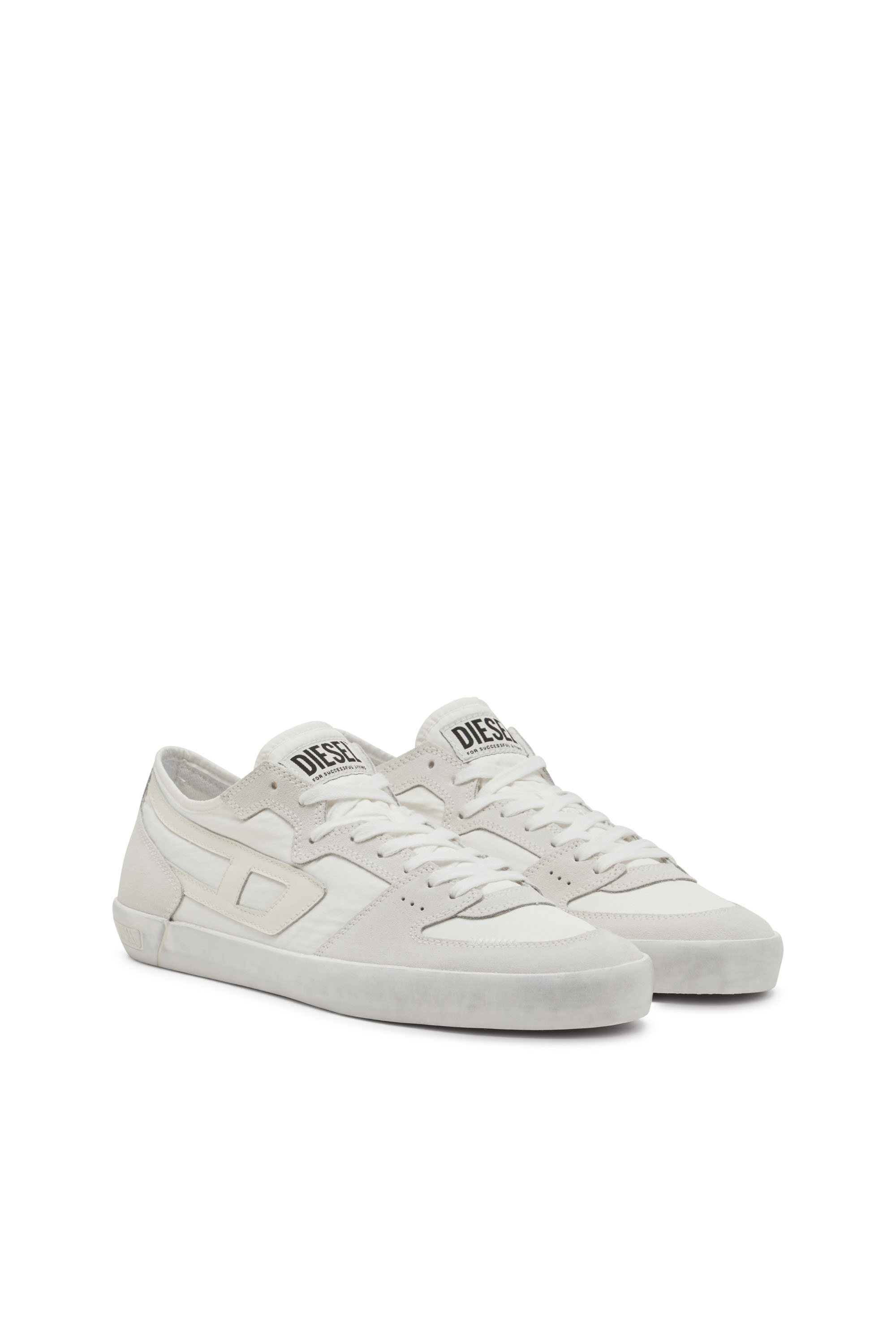 Diesel - S-LEROJI D-1 LOW, Sneakers en ripstop matelassé et cuir suédé Homme in Blanc - 2