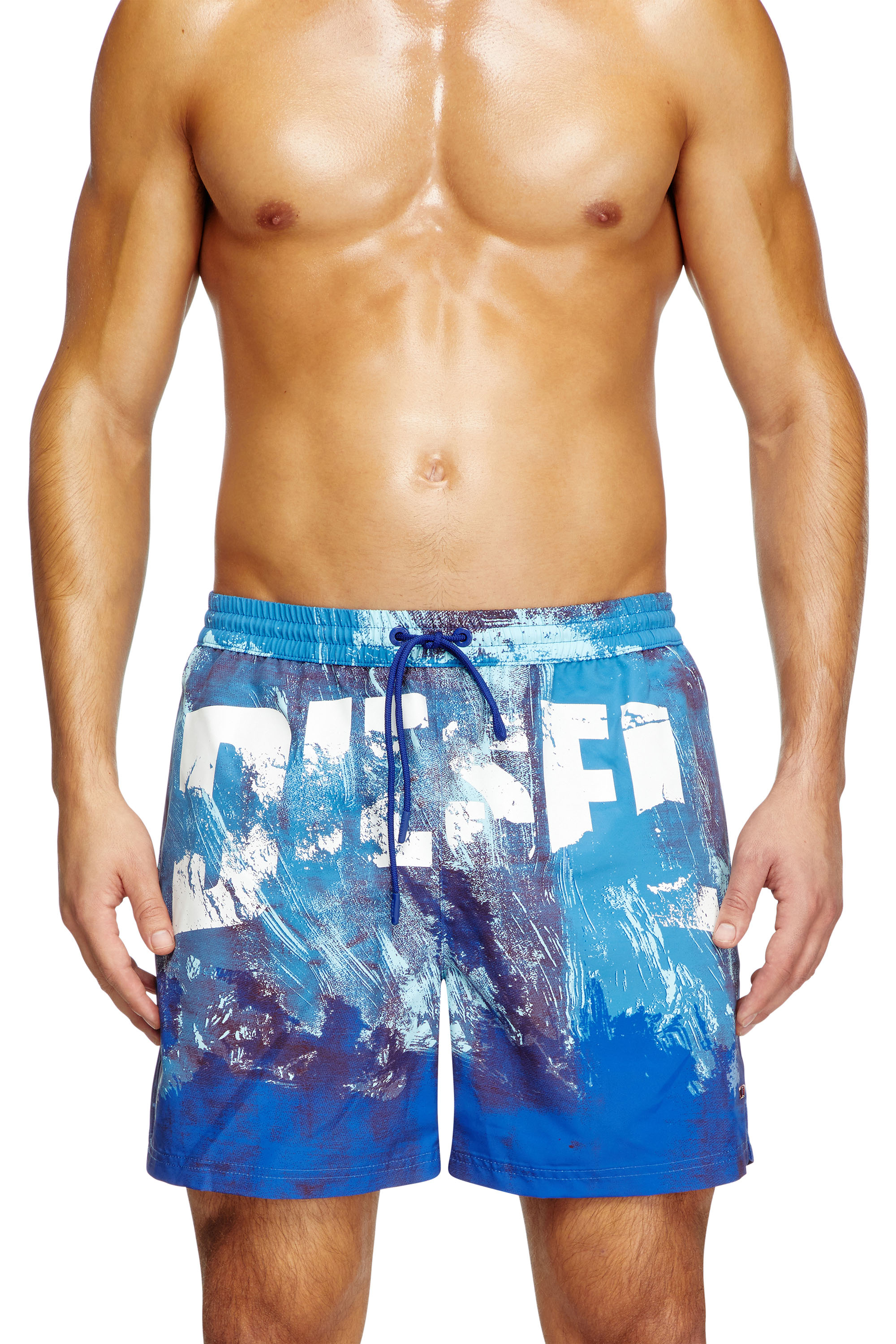 Diesel - RIO-41-D-POP, Short de bain mi-long avec imprimé graphique Homme in Bleu - 2