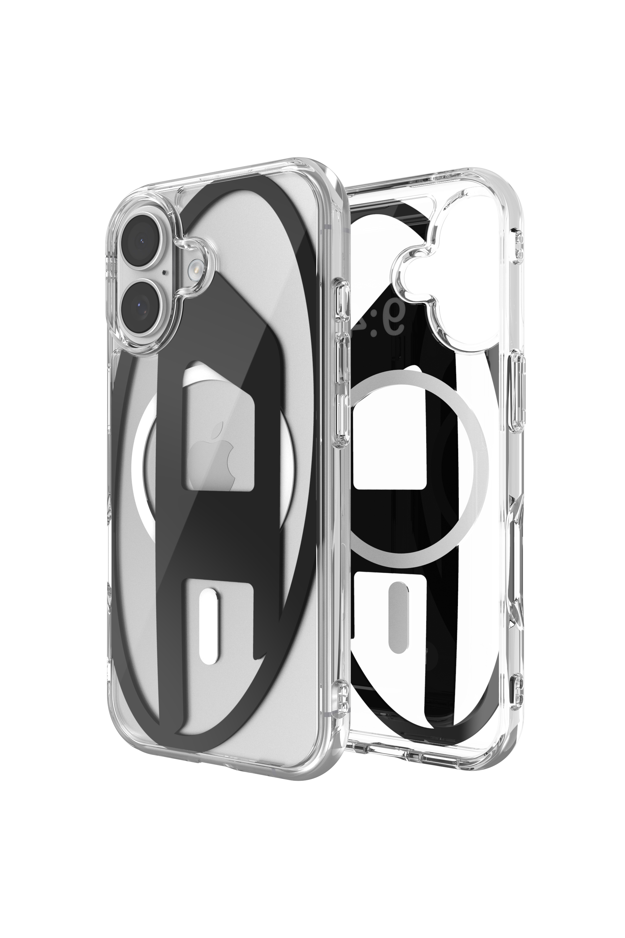 Diesel - 60415 AOP CASE, Unisex Oval D Metallic-Hülle mit Magsafe für iPhone 17 in Schwarz - 1