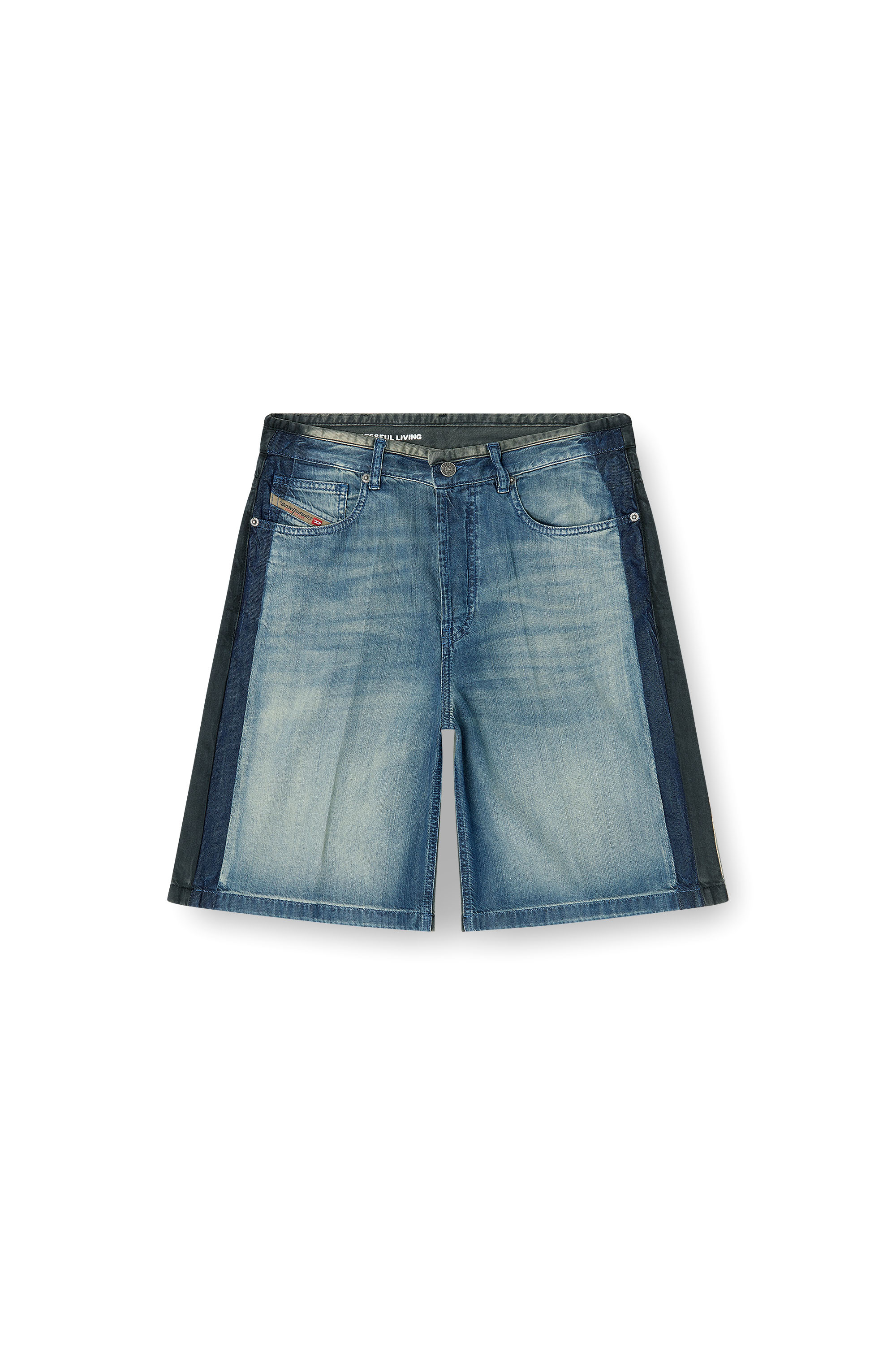 Diesel - DE-SIRE-SHORT-S1, Bermuda in denim con lavaggi a contrasto Donna in ToBeDefined - 3