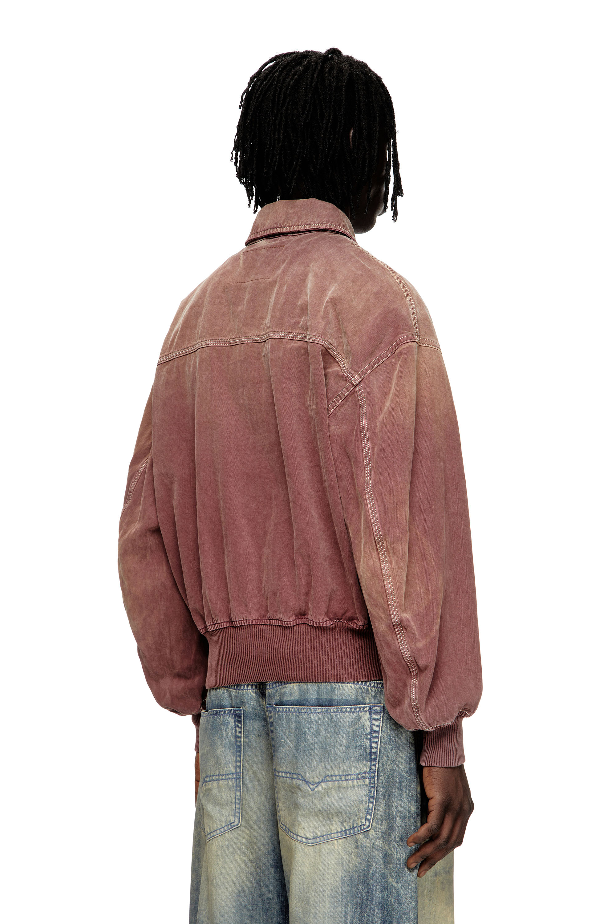 Diesel - D-KURZ, Giacca in denim colorato herringbone Unisex in Marrone - 4