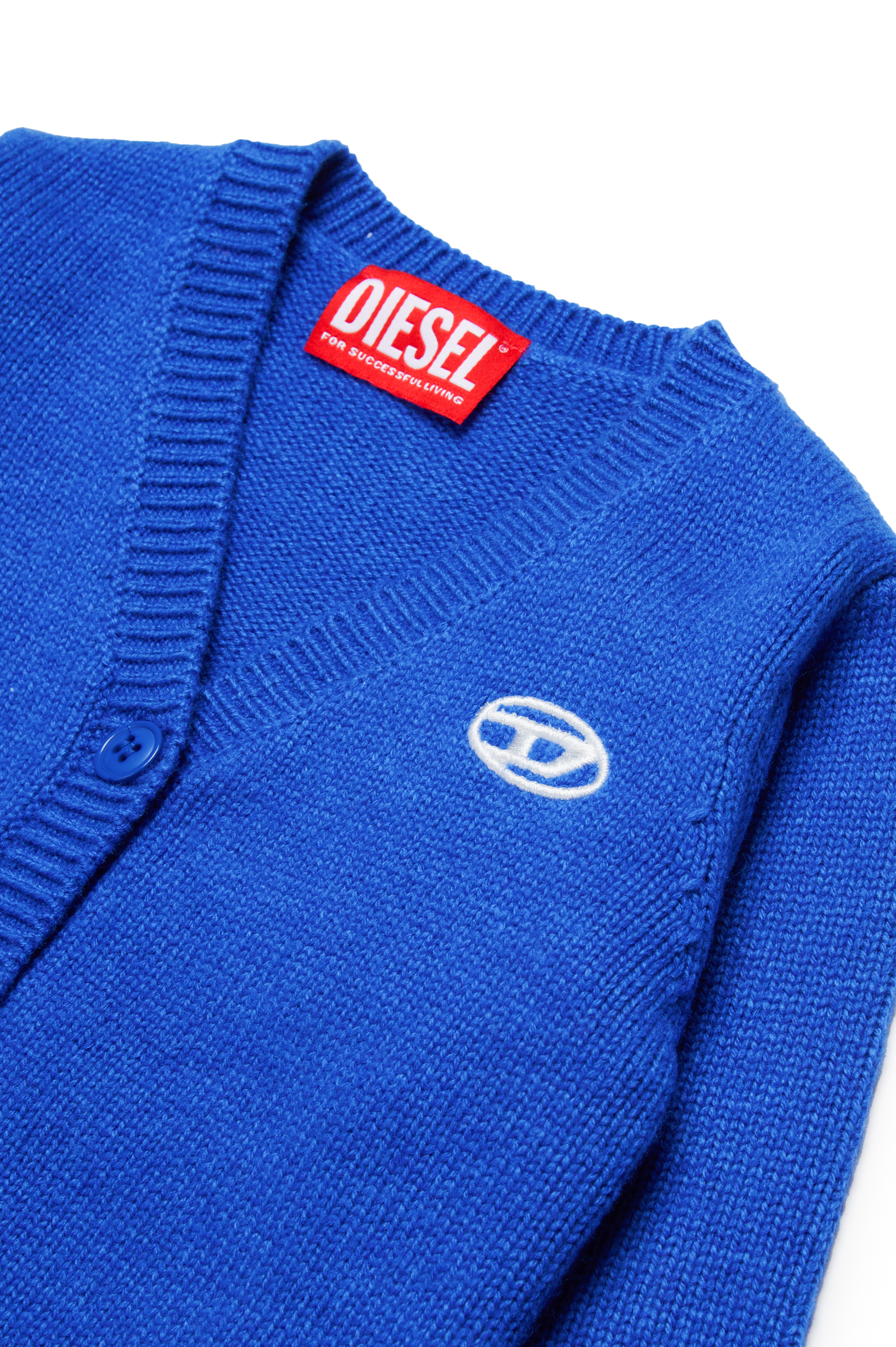 Diesel - KMARCOB, Cardigan in tessuto misto con cachemire Unisex in Blu - 3