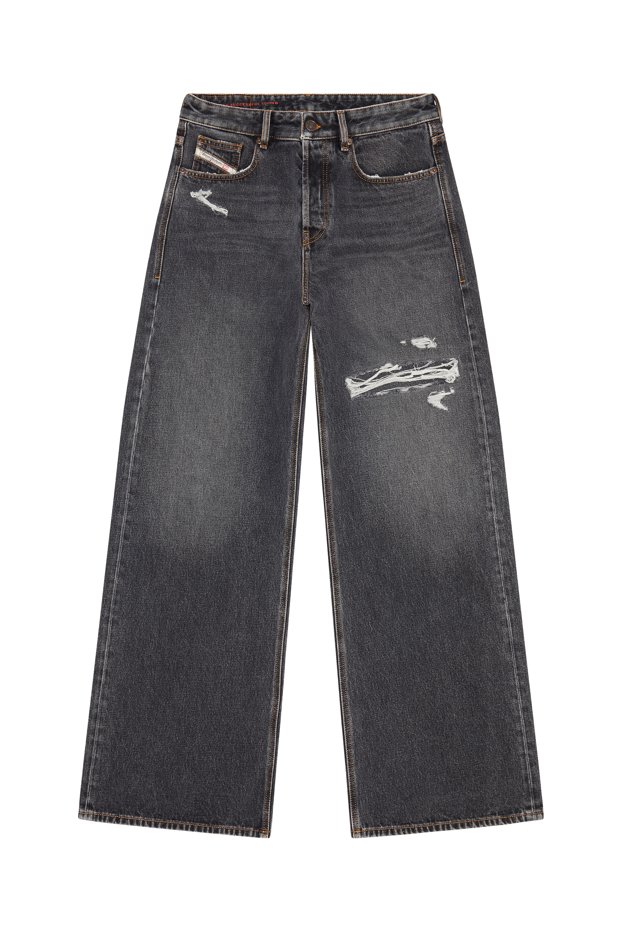 Diesel - Straight Jeans D-Rise 007F6, Noir/Gris foncé - Image 5