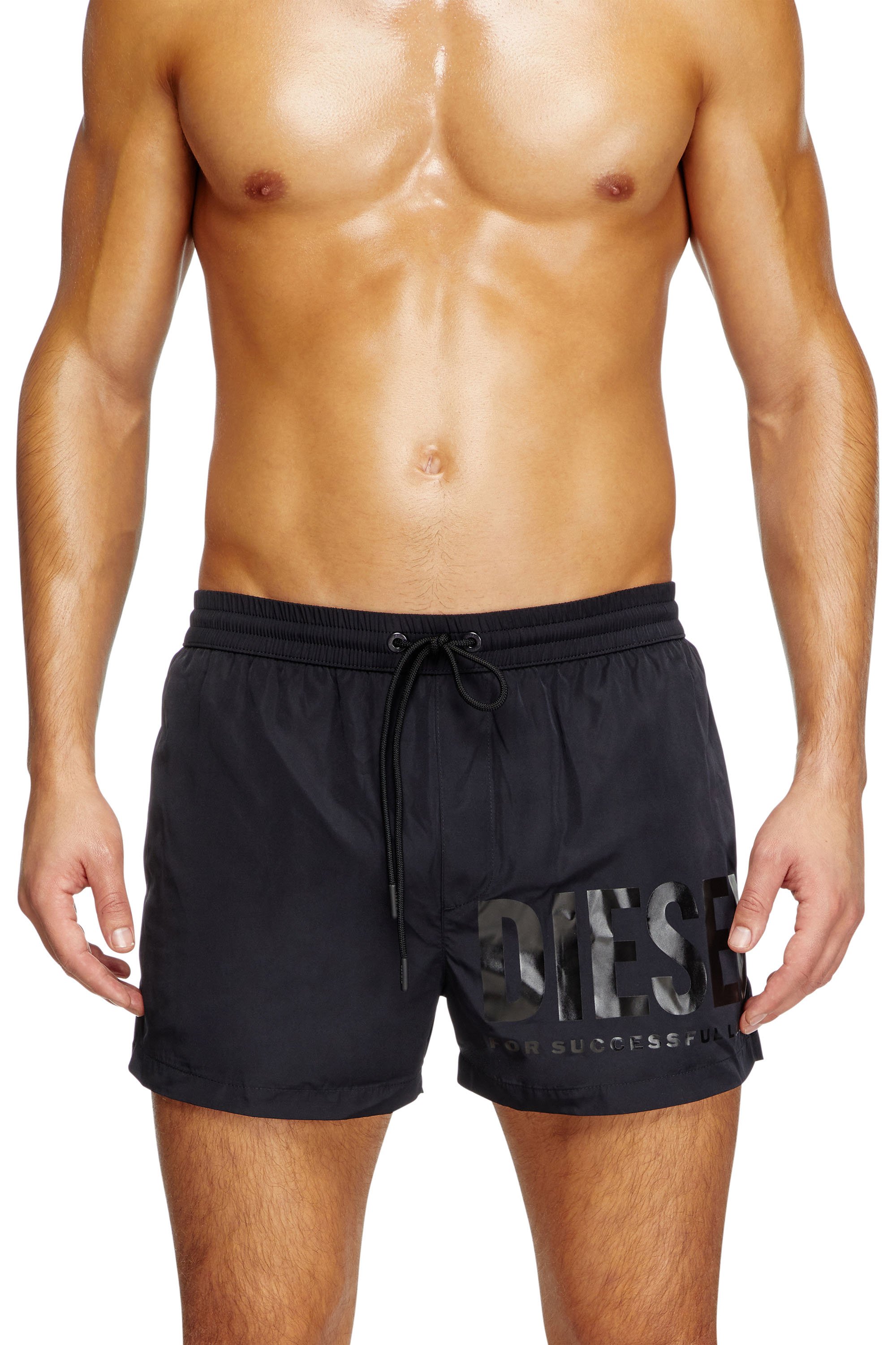 Diesel - MARIO-34-D-CORE, Boxer da mare con stampa logo Uomo in Nero - 2